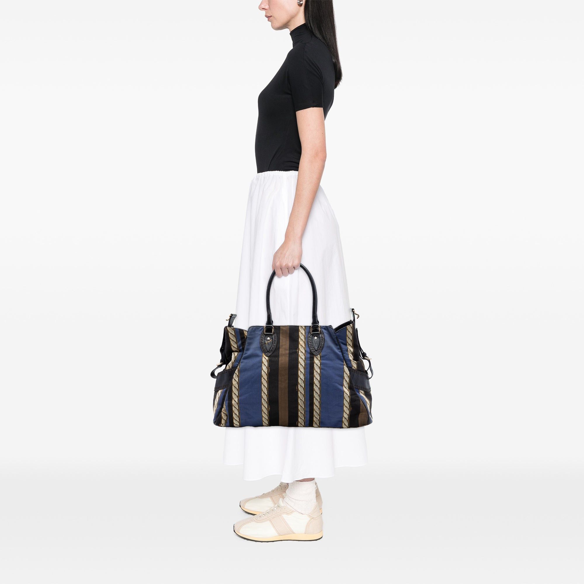 Fendi Large Pequin Canvas Etniko Du Jour Handbag Size ONE SIZE - 6 Thumbnail