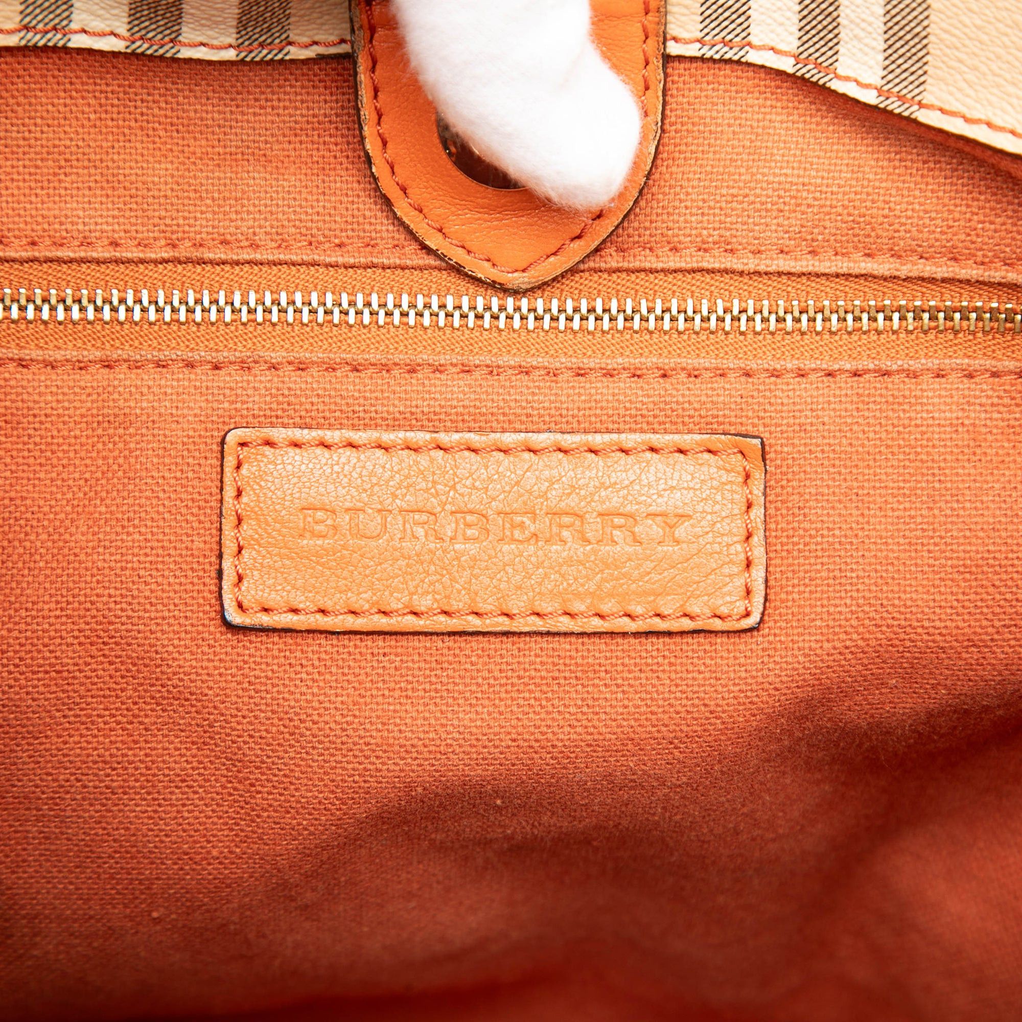 Burberry Small Leather Trimmed Haymarket Check Coated Canvas Canterbury Tote Size ONE SIZE - 5 Thumbnail