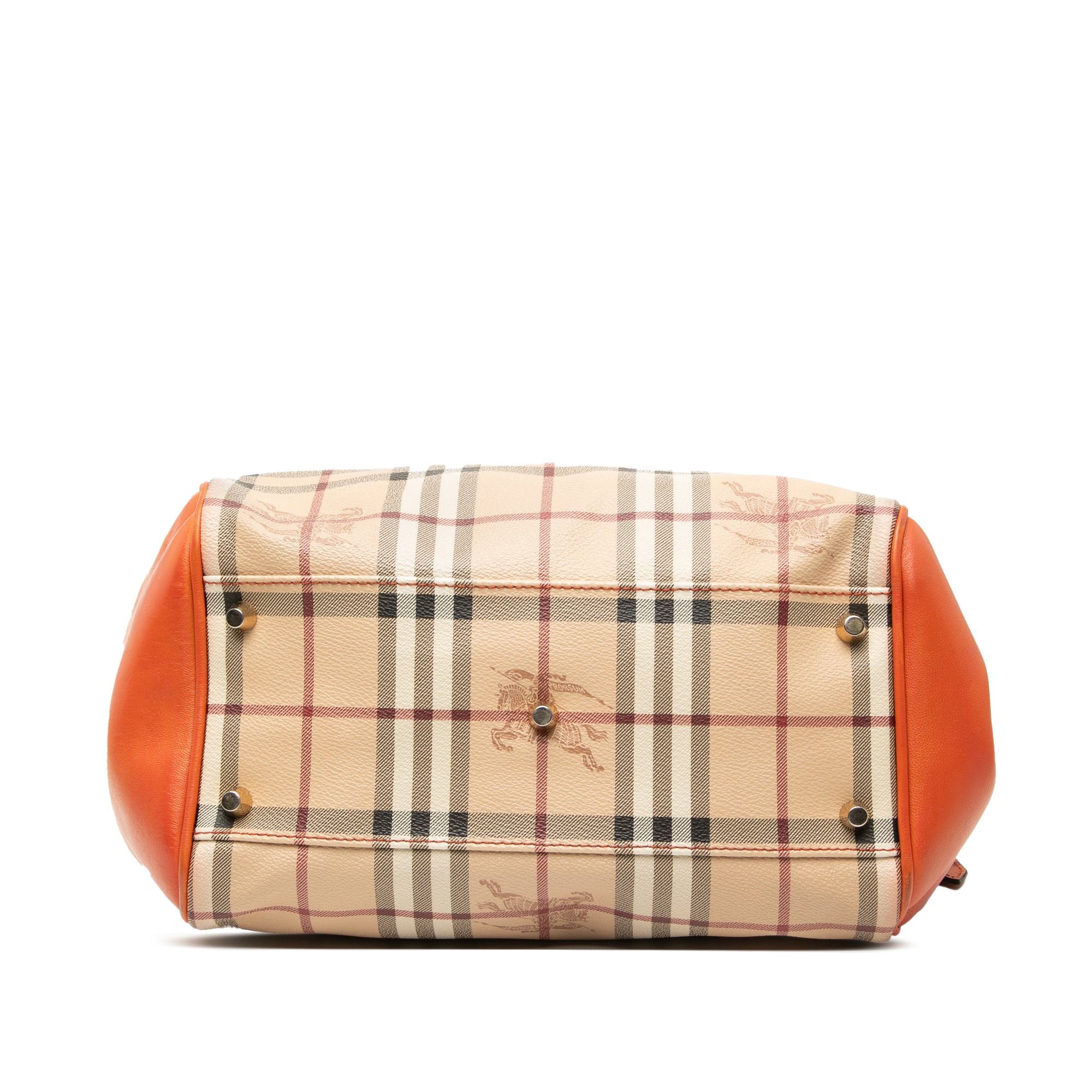 Burberry Small Leather Trimmed Haymarket Check Coated Canvas Canterbury Tote Size ONE SIZE - 3 Thumbnail
