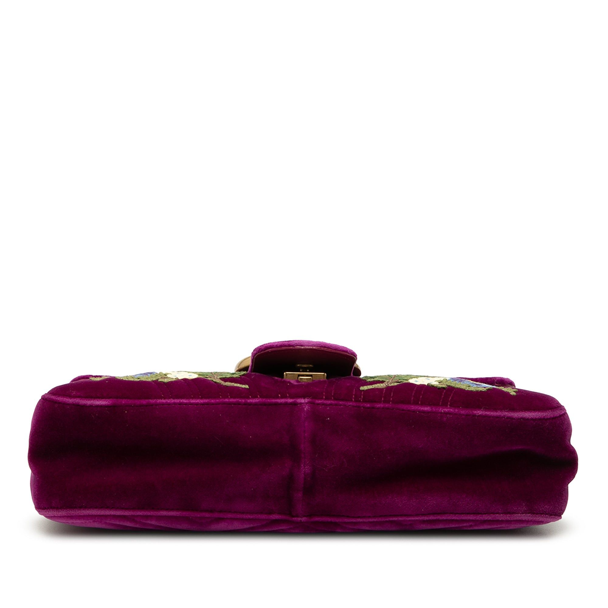 Gucci Large GG Marmont Embroidered Matelasse Velvet Loved Flap Crossbody Size ONE SIZE - 3 Thumbnail