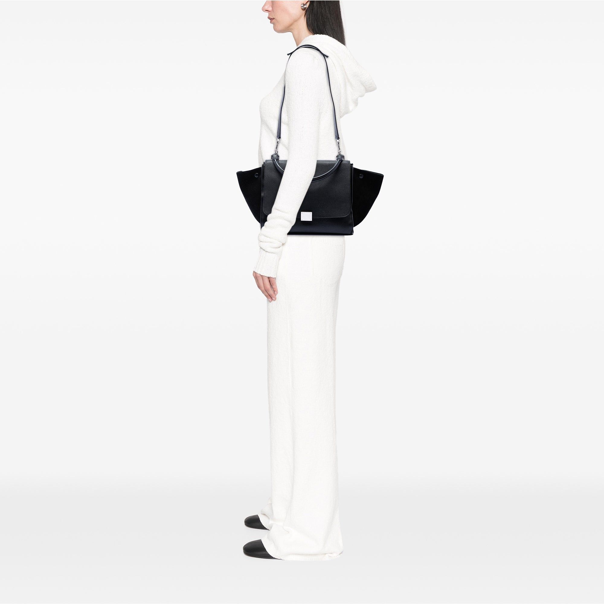 Celine Medium Drummed Calfskin and Suede Trapeze Satchel Size ONE SIZE - 6 Thumbnail