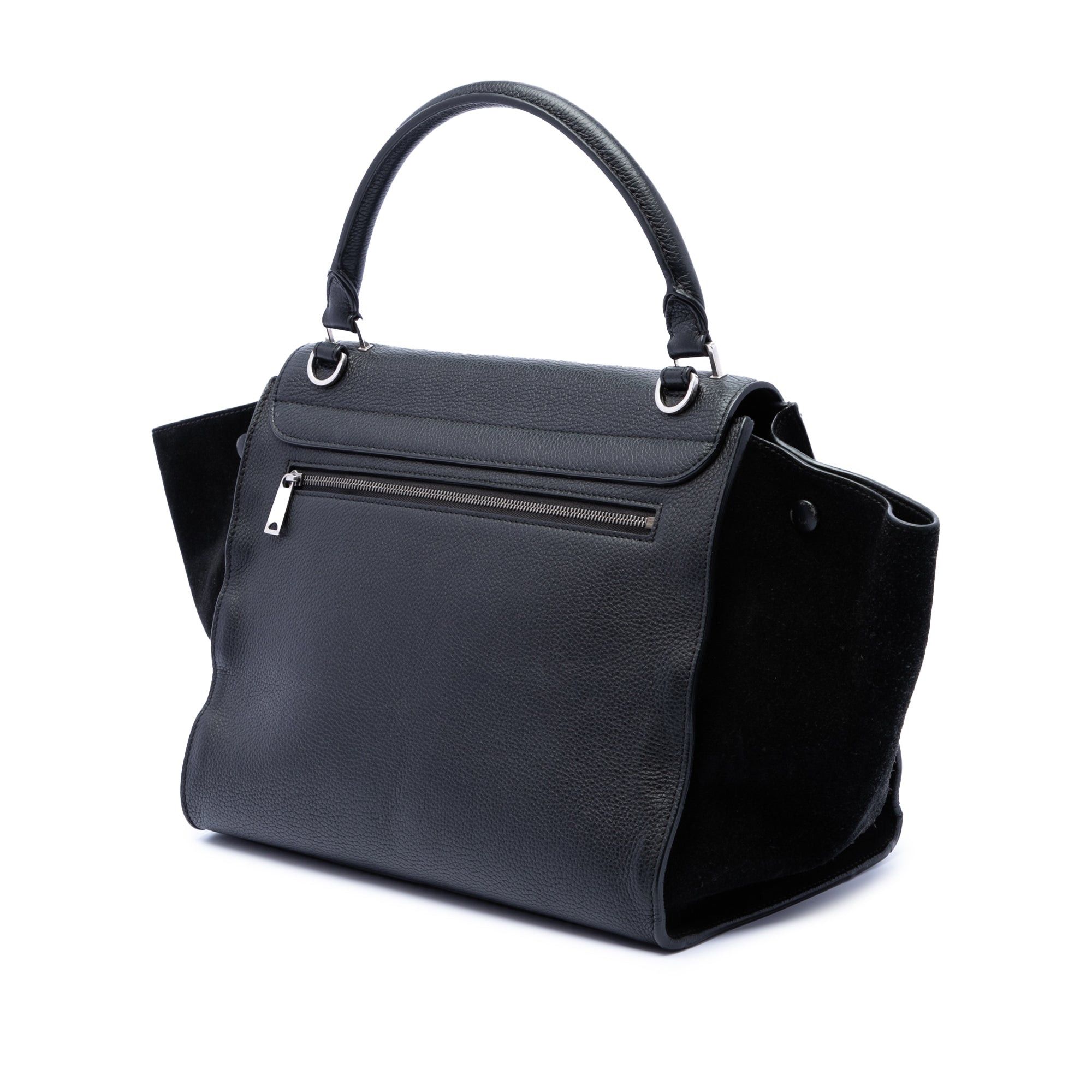 Celine Medium Drummed Calfskin and Suede Trapeze Satchel Size ONE SIZE - 2 Thumbnail