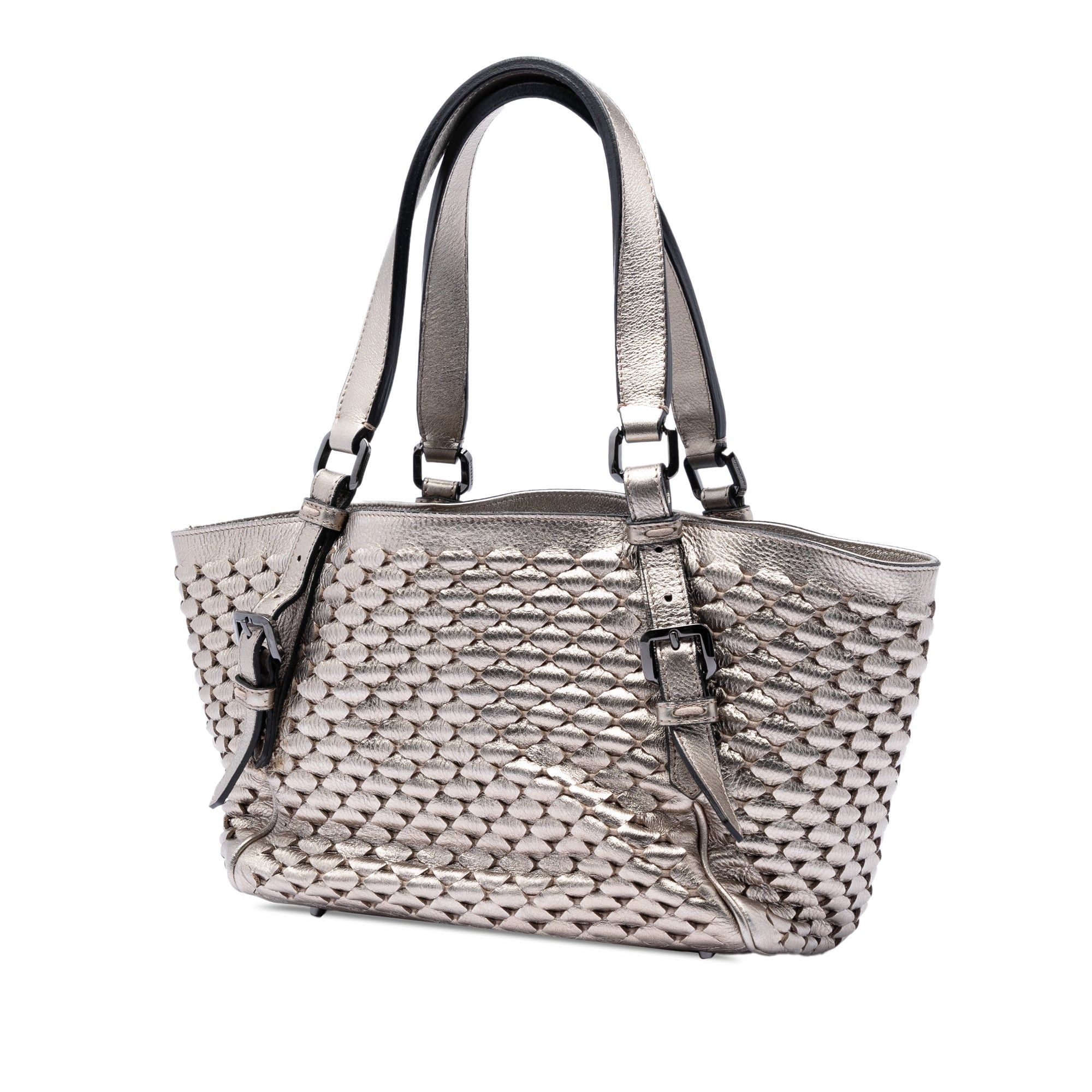 Burberry Metallic Woven Leather Tote Size ONE SIZE - 2 Thumbnail