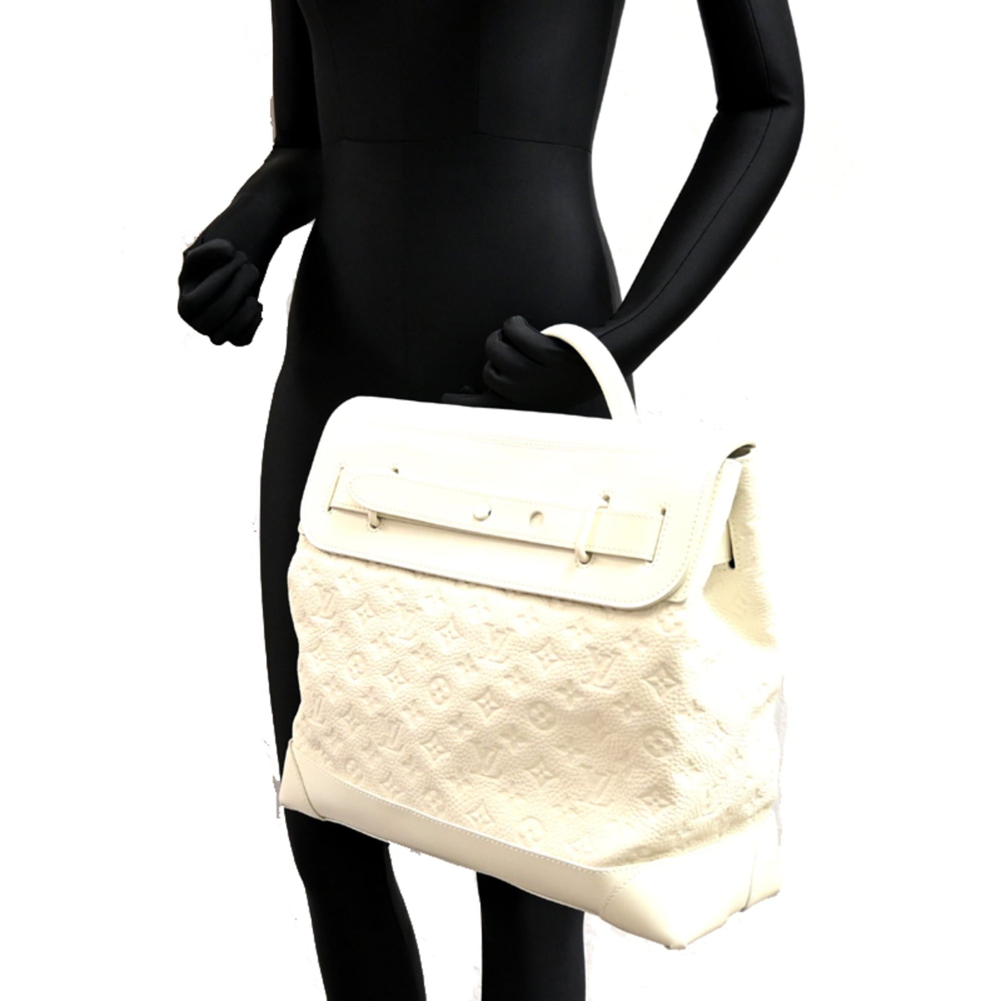 Louis Vuitton Louis Vuitton Steamer PM Women's/Men's Shoulder Bag M53279 (Discontinued) Monogram Empreinte Blanc (White) Size ONE SIZE - 9 Thumbnail