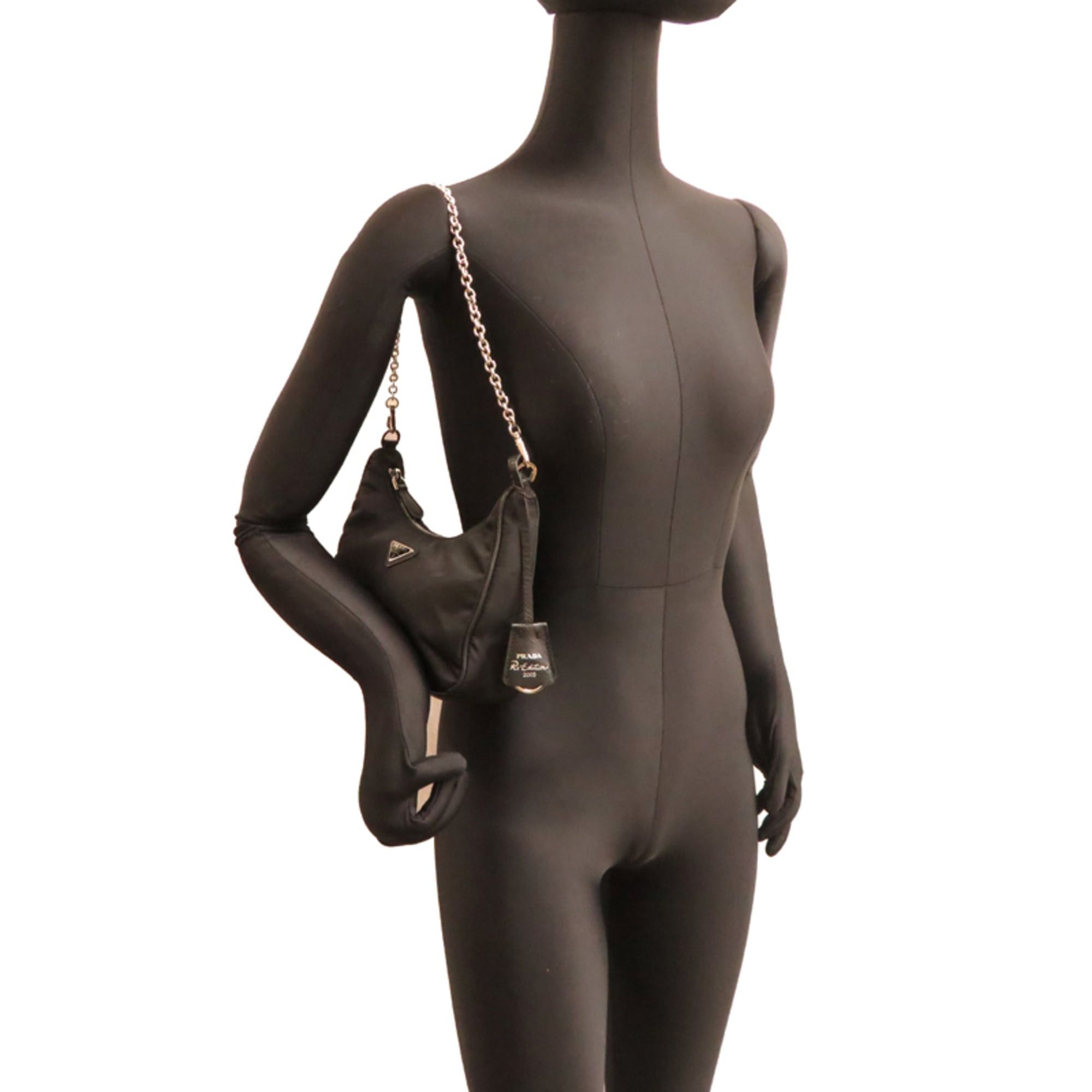 Prada Prada Tessuto Women's Shoulder Bag, Nylon, Black Size ONE SIZE - 8 Thumbnail