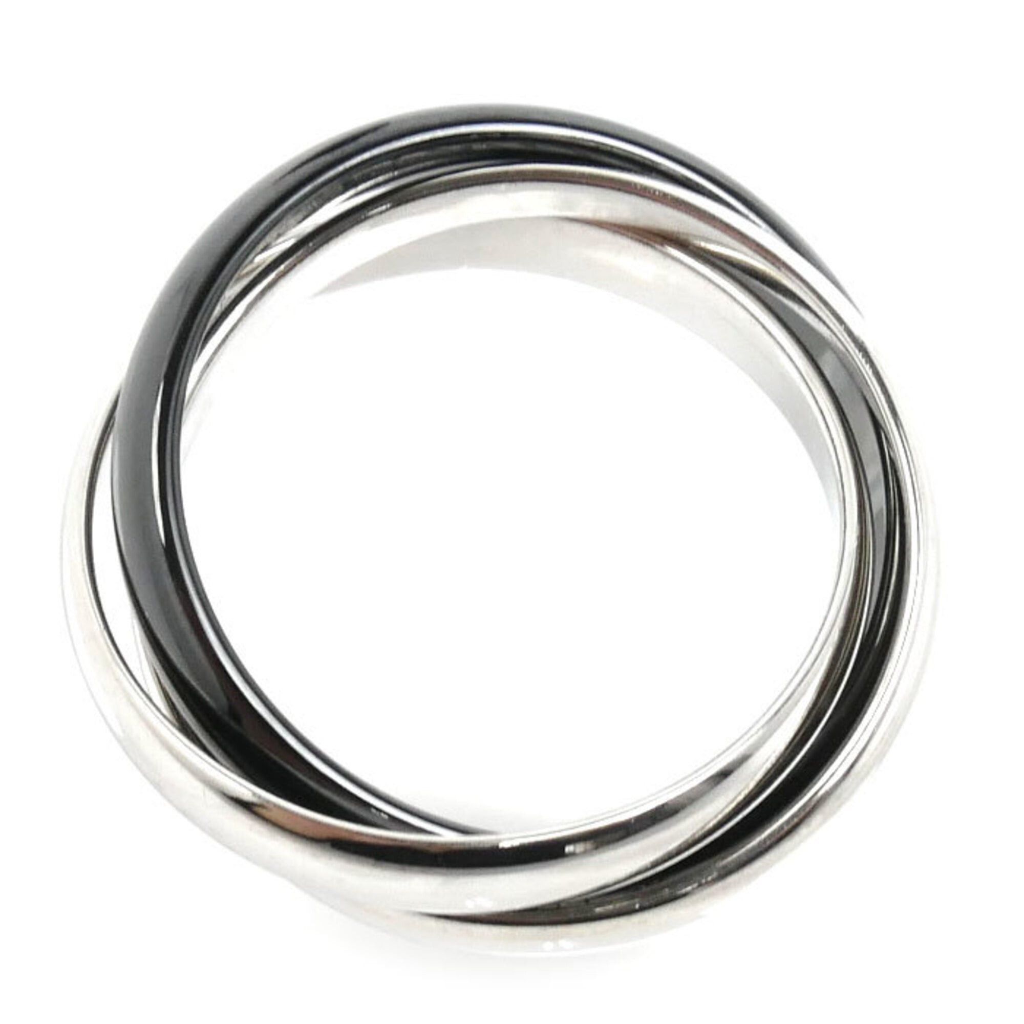 Cartier Cartier 18KWG White Gold Ceramic Trinity Ring B4234152 52 6.3g Women's Size ONE SIZE - 3 Thumbnail