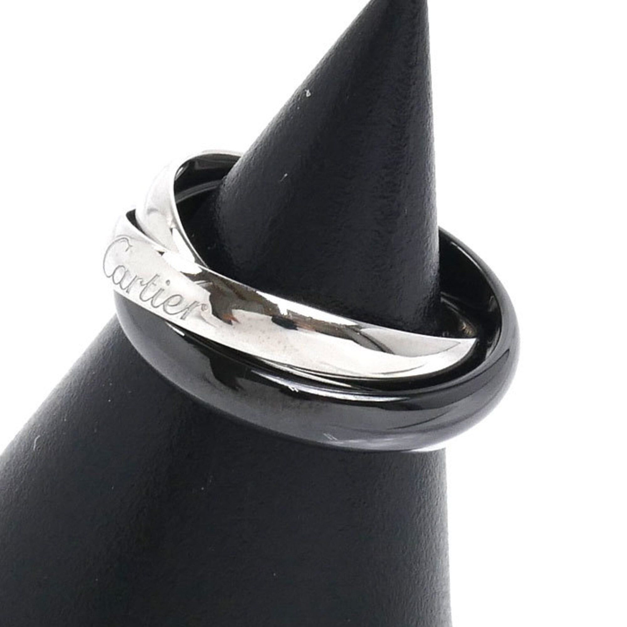 Cartier Cartier 18KWG White Gold Ceramic Trinity Ring B4234152 52 6.3g Women's Size ONE SIZE - 2 Thumbnail