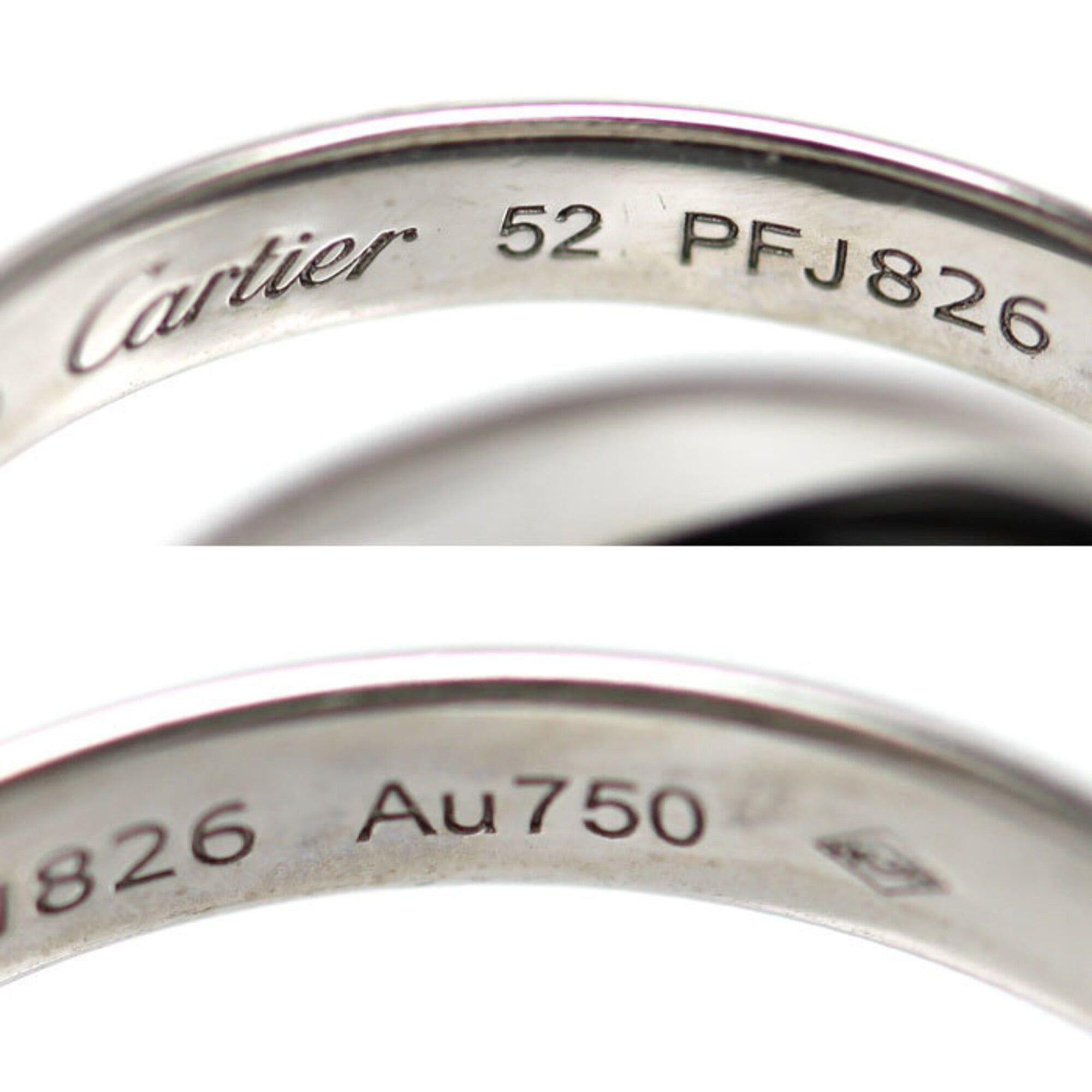 Cartier Cartier 18KWG White Gold Ceramic Trinity Ring B4234152 52 6.3g Women's Size ONE SIZE - 4 Thumbnail