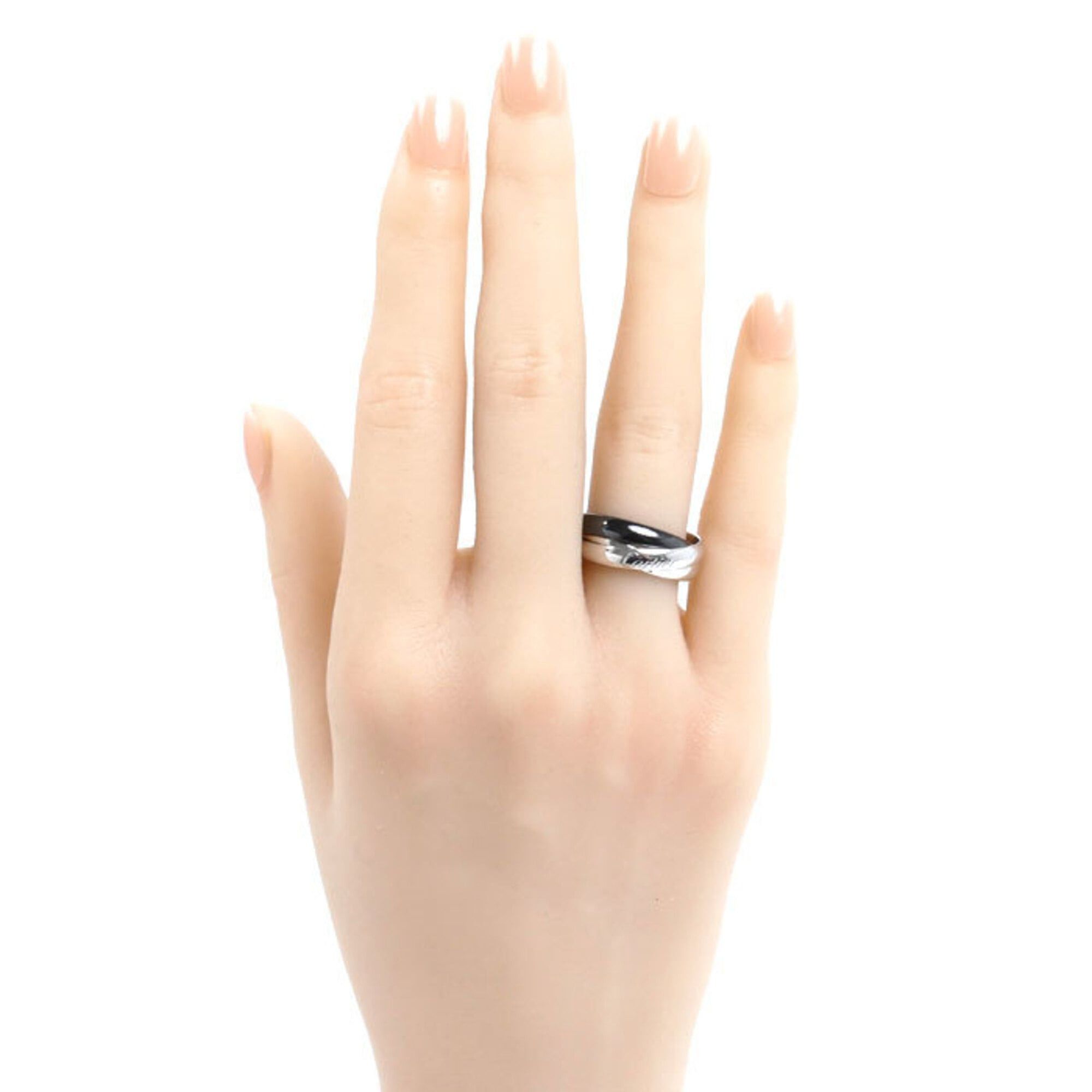 Cartier Cartier 18KWG White Gold Ceramic Trinity Ring B4234152 52 6.3g Women's Size ONE SIZE - 6 Thumbnail
