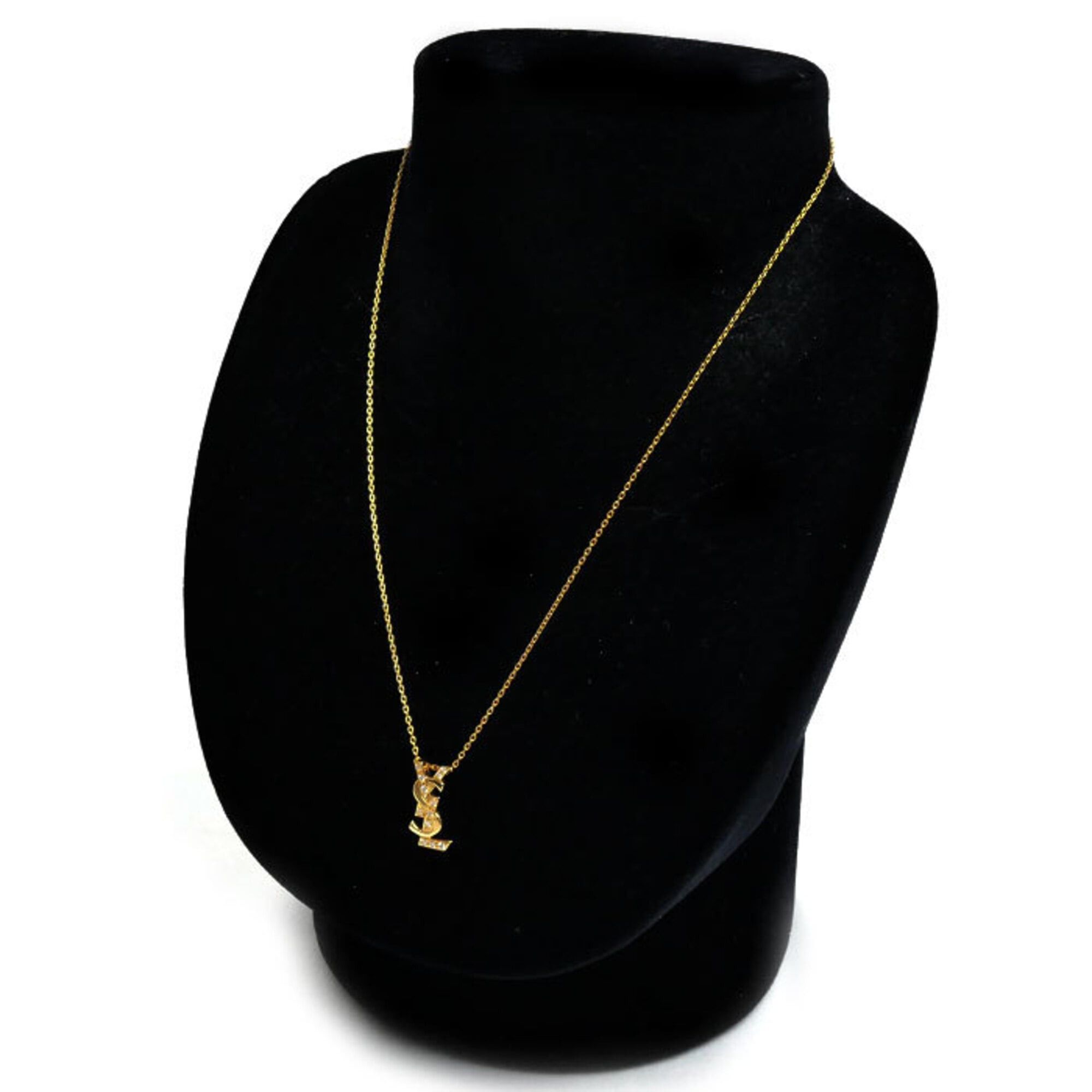 Yves Saint Laurent Yves Saint Laurent SAINT LAURENT 18K Yellow Gold Necklace with 0.11ct Diamond, 3.3g, 40cm, Women's Size ONE SIZE - 6 Thumbnail