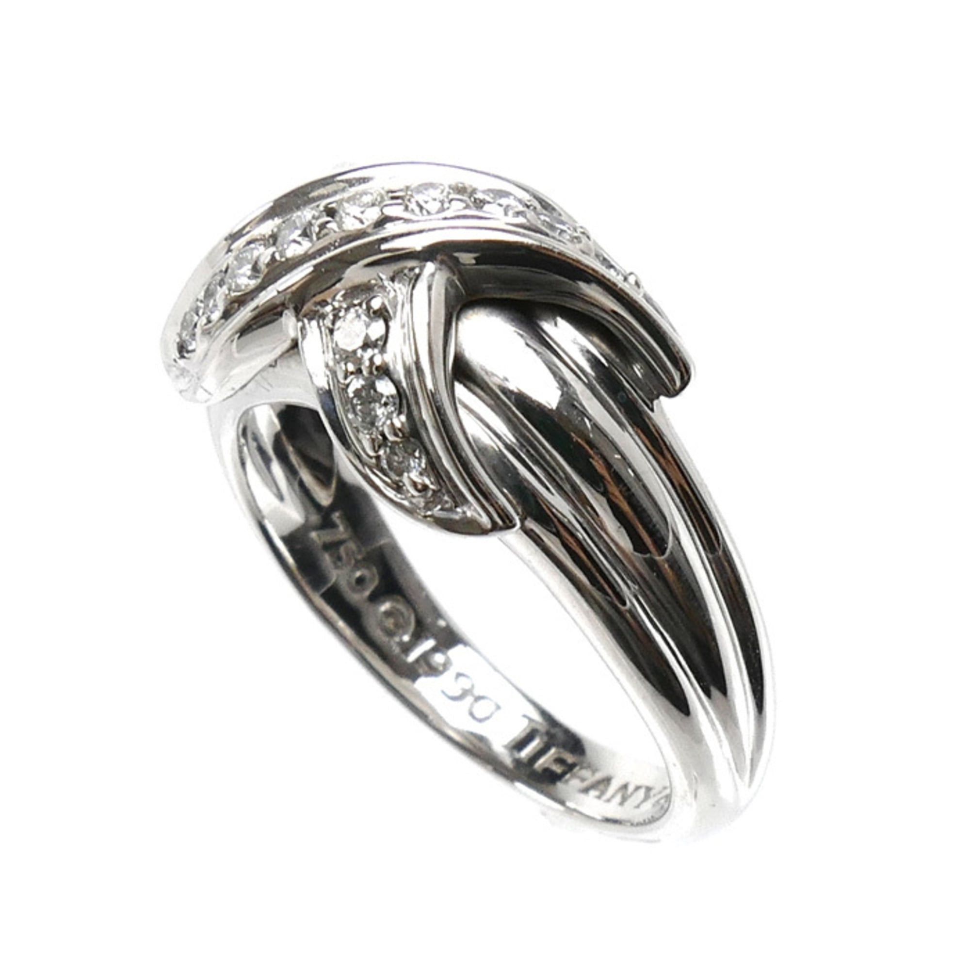 Tiffany & Co. TIFFANY&Co. Tiffany & Co. 18KWG White Gold Signature Ring with Diamonds, 5.9g, Women's Size ONE SIZE - 2 Thumbnail