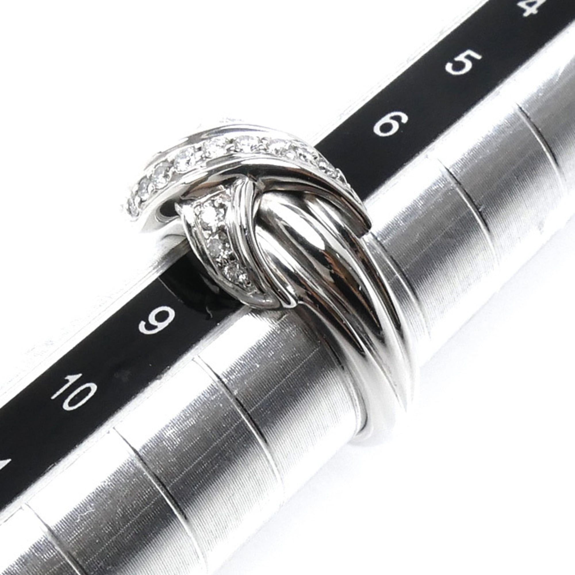Tiffany & Co. TIFFANY&Co. Tiffany & Co. 18KWG White Gold Signature Ring with Diamonds, 5.9g, Women's Size ONE SIZE - 6 Thumbnail