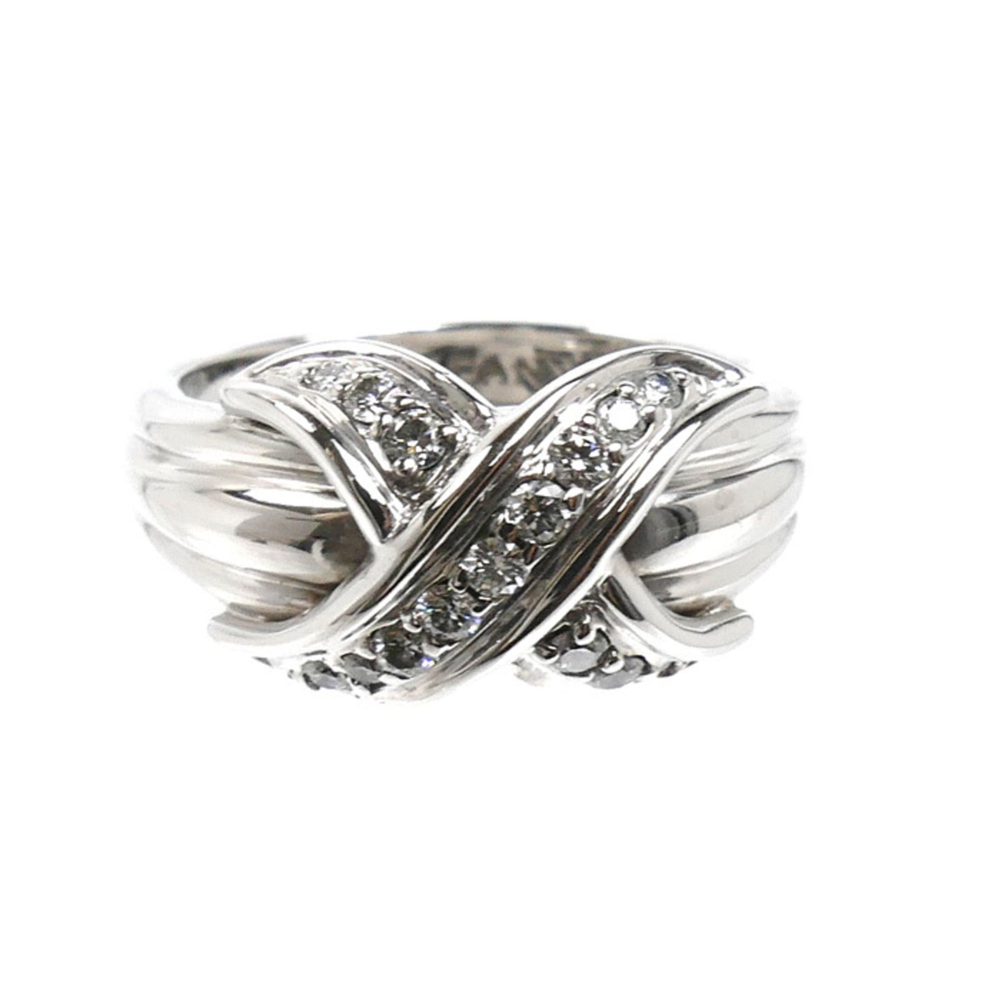 Tiffany & Co. TIFFANY&Co. Tiffany & Co. 18KWG White Gold Signature Ring with Diamonds, 5.9g, Women's Size ONE SIZE - 3 Thumbnail