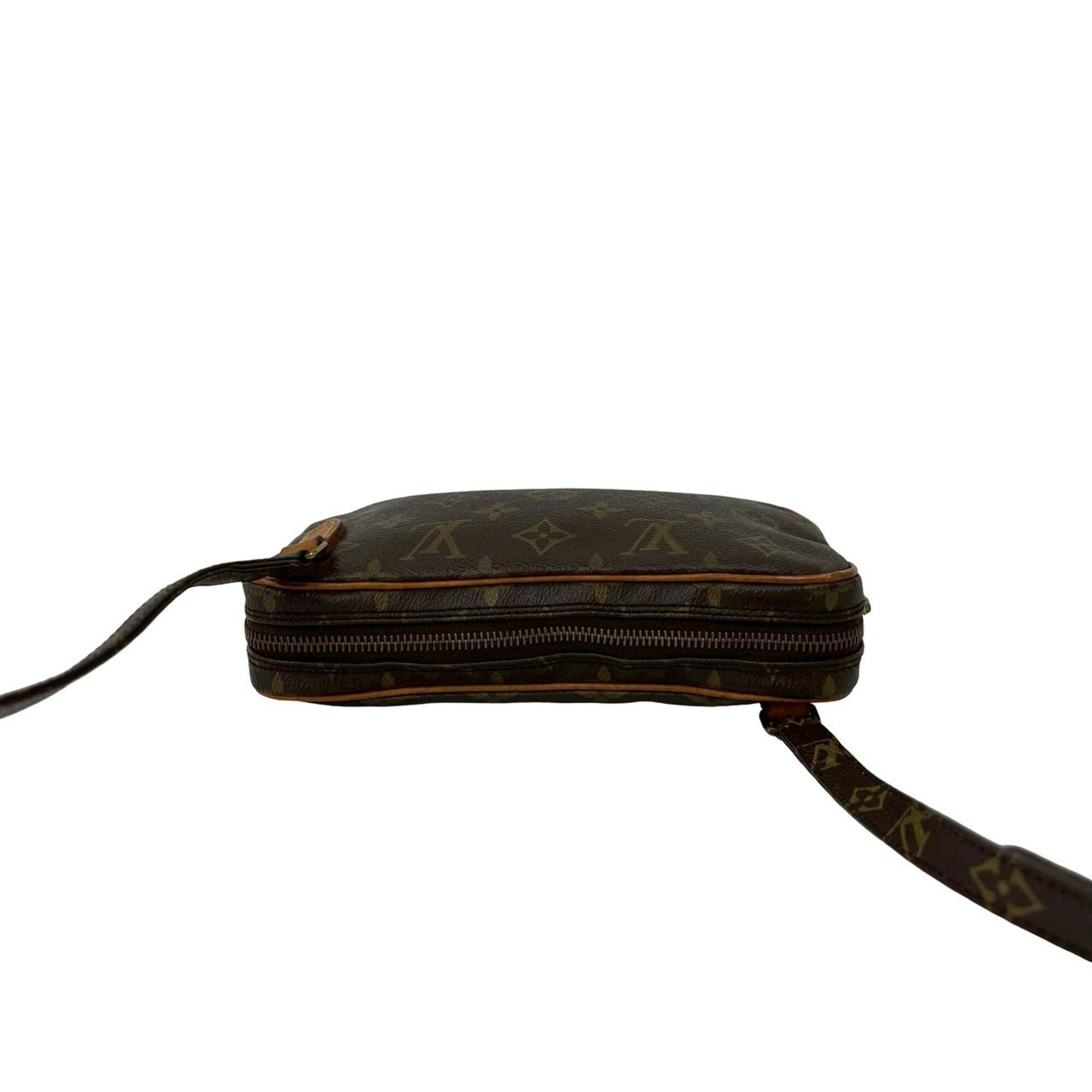Louis Vuitton LOUIS VUITTON Vintage Marly Bandoulière Monogram Leather Mini Shoulder Bag Brown 131-1 Size ONE SIZE - 4 Thumbnail