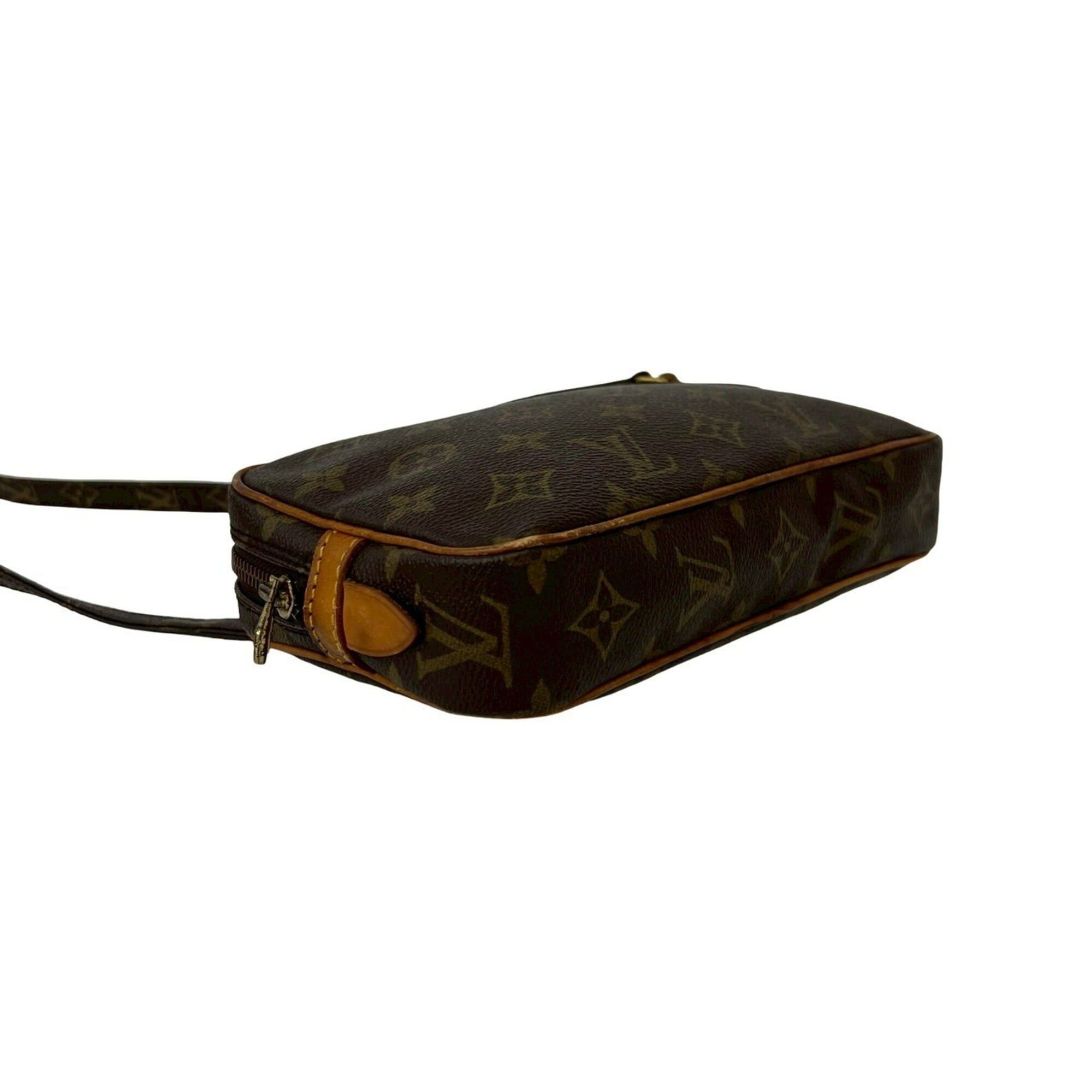 Louis Vuitton LOUIS VUITTON Vintage Marly Bandoulière Monogram Leather Mini Shoulder Bag Brown 131-1 Size ONE SIZE - 7 Thumbnail