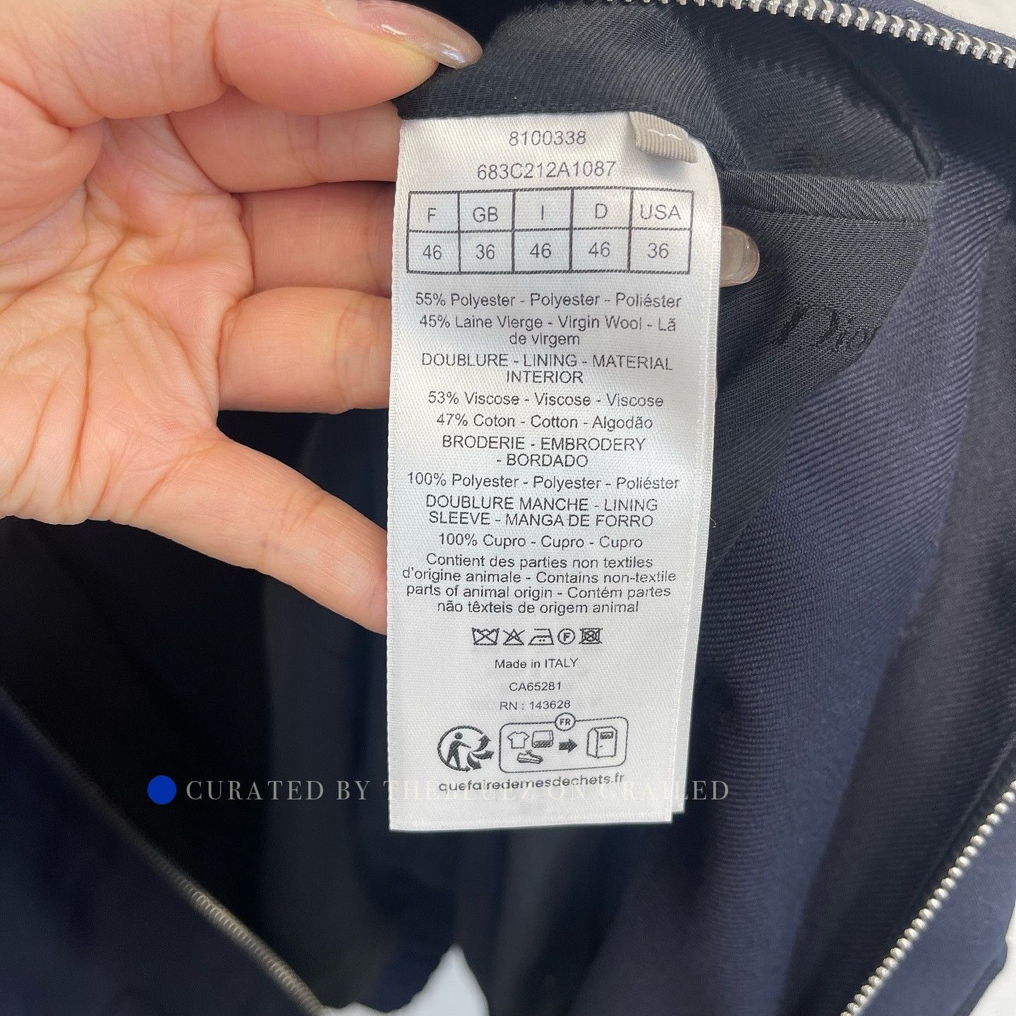 Dior Blue Embroidered Logo Zip-Up Jacket Size US S / EU 44-46 / 1 - 4 Thumbnail