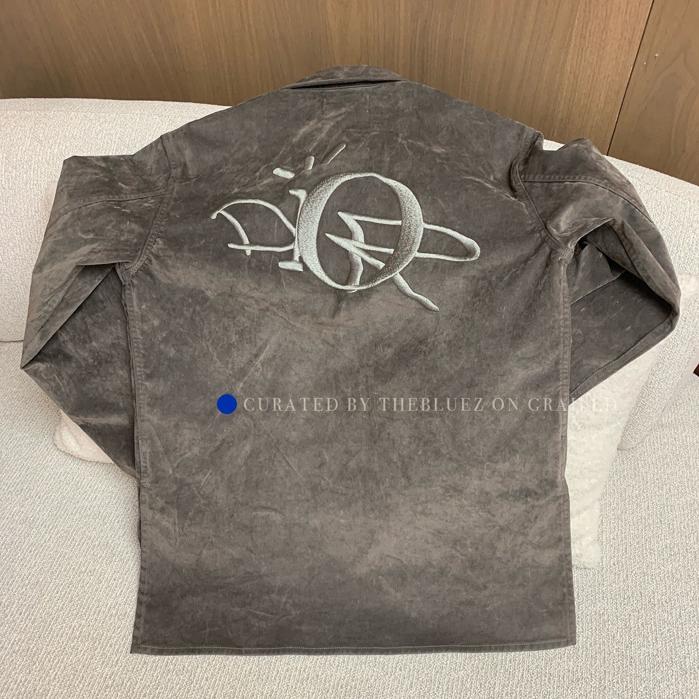 Dior Gray Logo Embroidered Suede Shirt Size US S / EU 44-46 / 1 - 2 Thumbnail