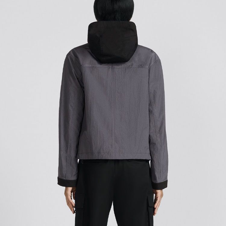 Dior Stylish Gray Hooded Zip Jacket, Size L Size US L / EU 52-54 / 3 - 7 Thumbnail