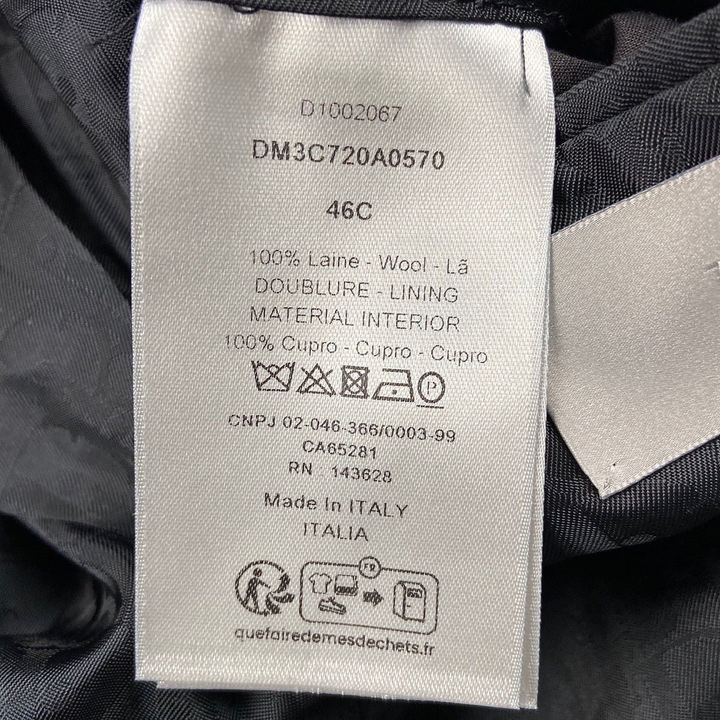 Dior Black Wool Blazer with Logo Lining Size US M / EU 48-50 / 2 - 4 Thumbnail