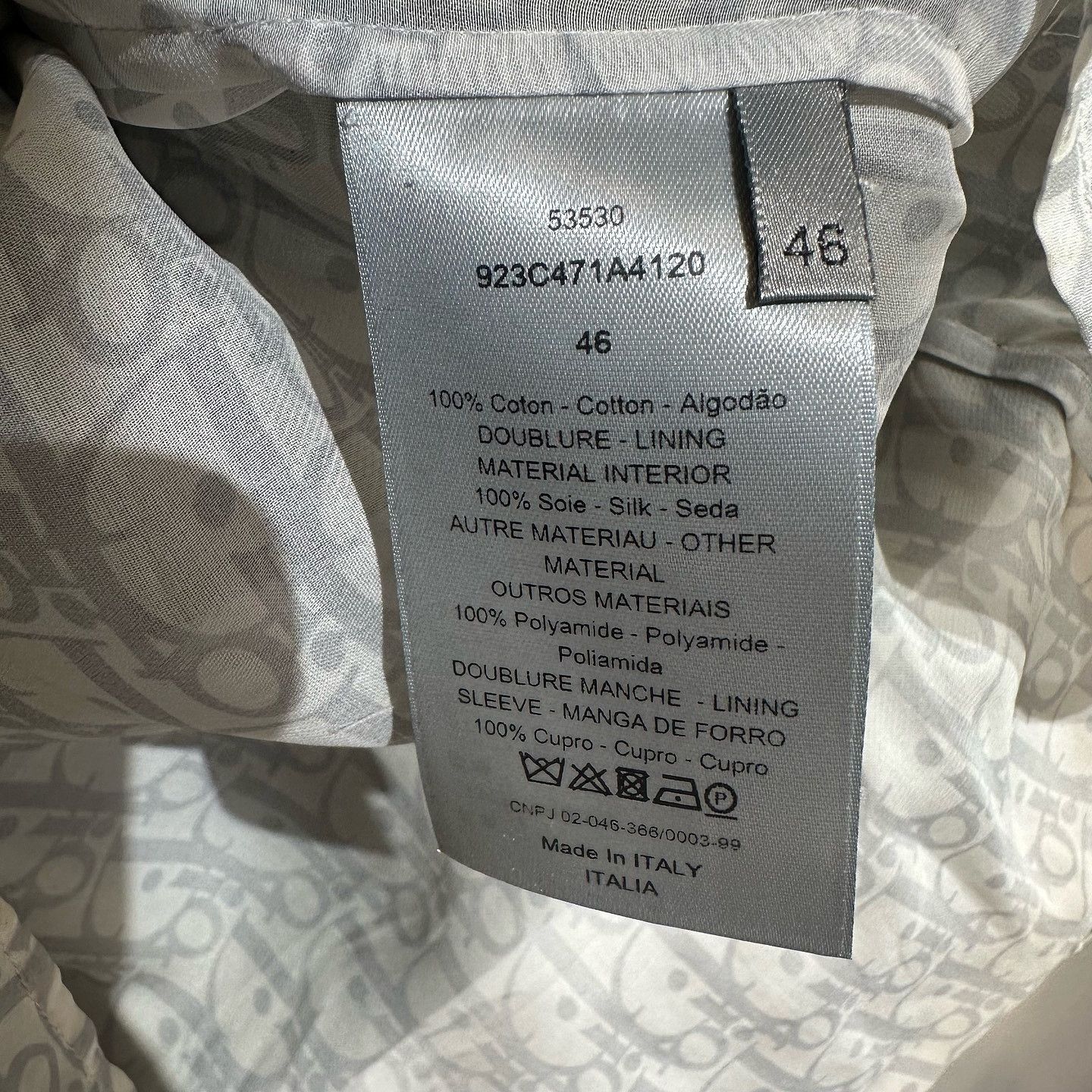 Dior Beige Monogram Lining Jacket in Size S Size US S / EU 44-46 / 1 - 4 Thumbnail