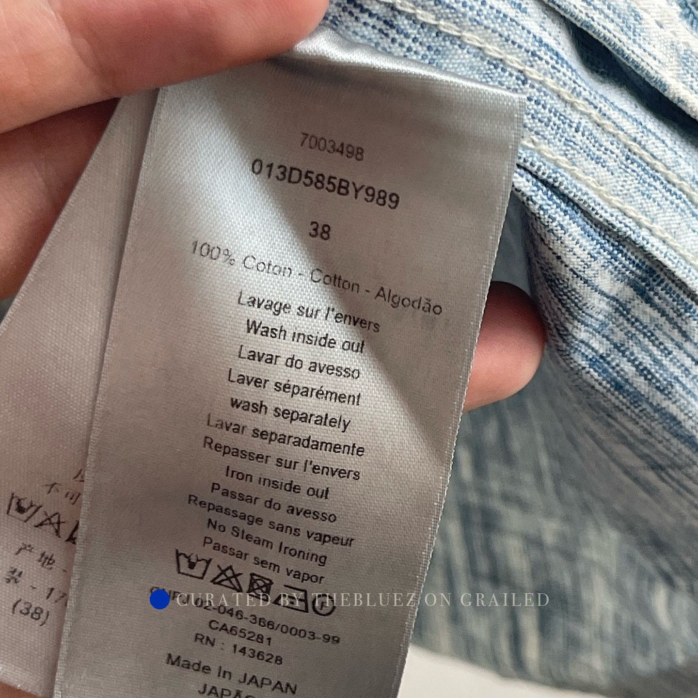 Dior Oblique Kasuri Long Sleeve Shirt in Blue Size US S / EU 44-46 / 1 - 4 Thumbnail