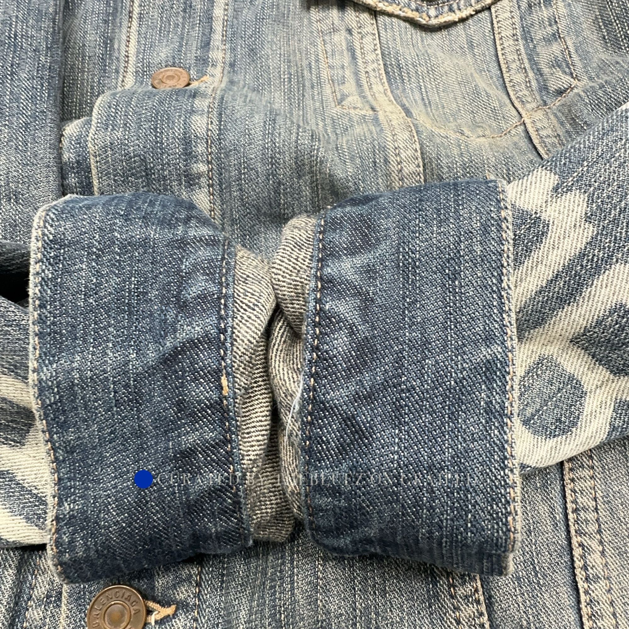 Balenciaga BB Logo Print Denim Jacket in Blue Size US S / EU 44-46 / 1 - 8 Thumbnail