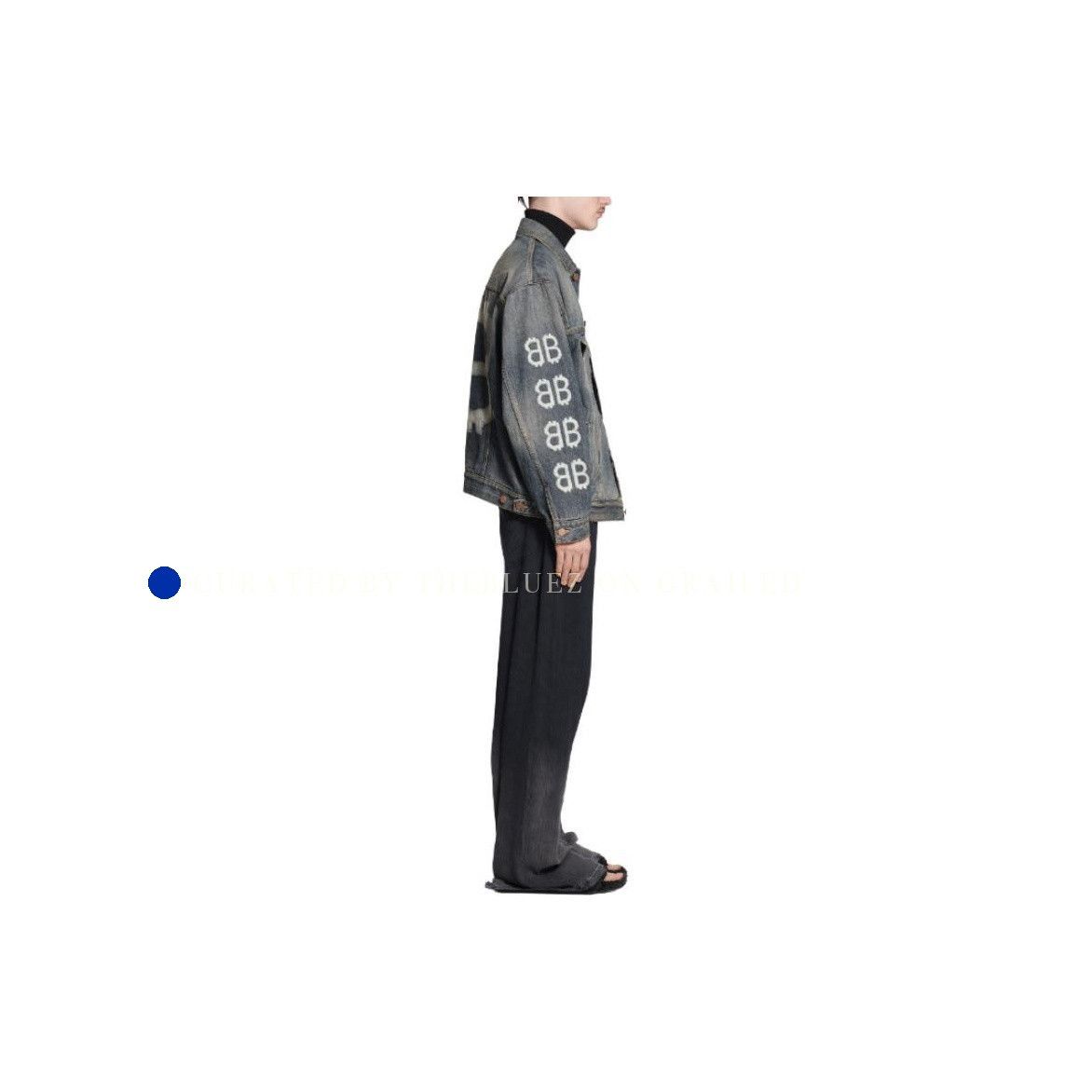 Balenciaga BB Logo Print Denim Jacket in Blue Size US S / EU 44-46 / 1 - 13 Thumbnail