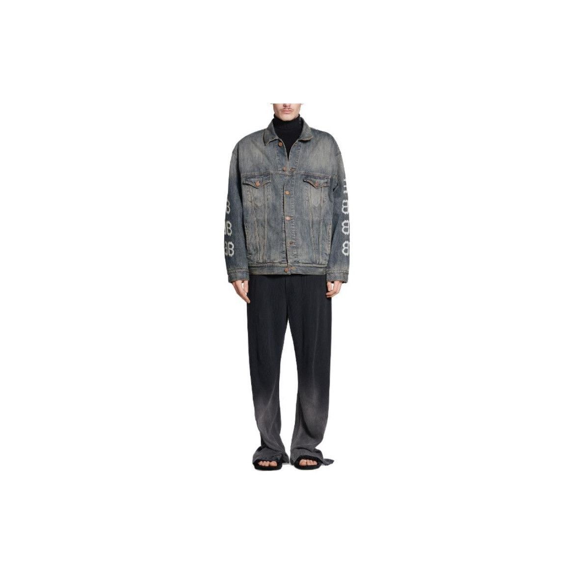 Balenciaga BB Logo Print Denim Jacket in Blue Size US S / EU 44-46 / 1 - 11 Thumbnail