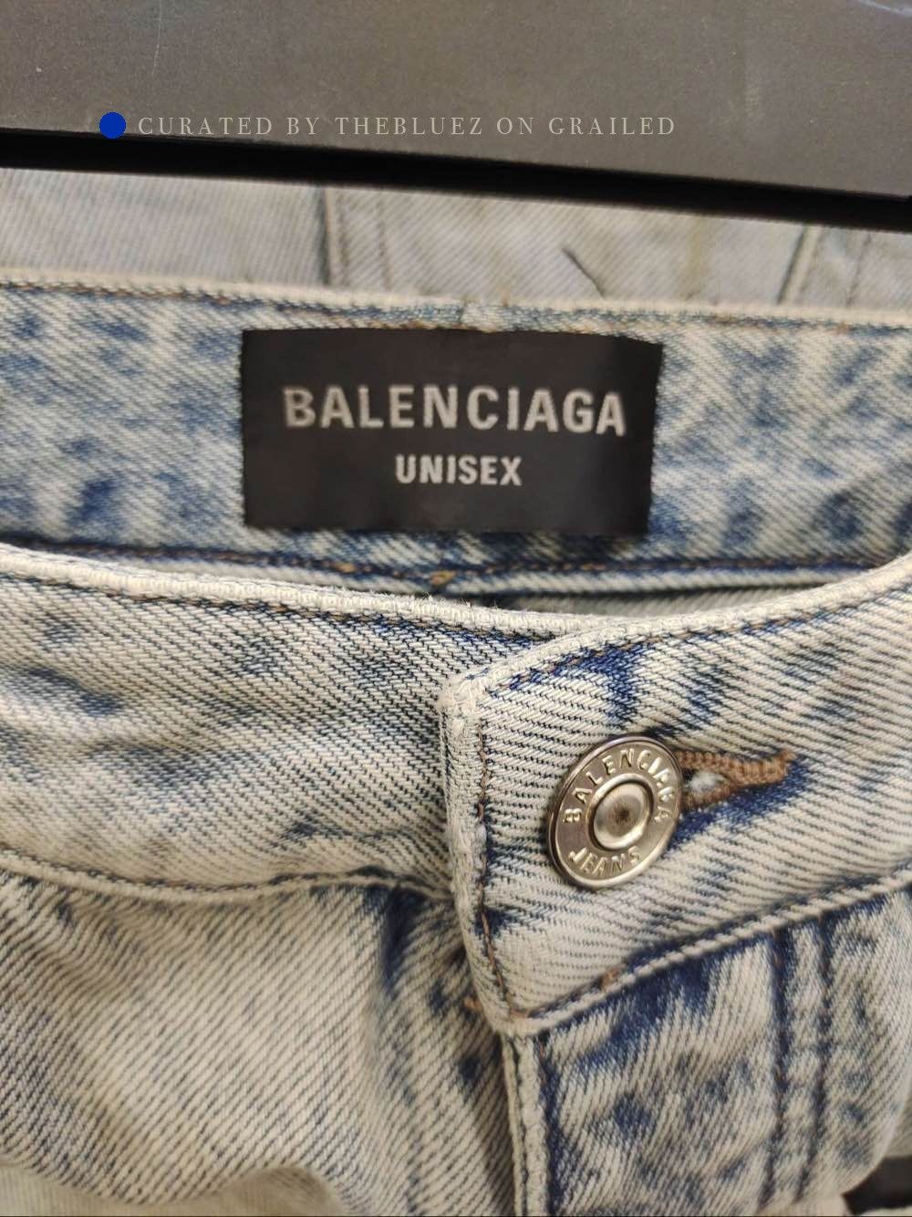 Balenciaga Logo Print Blue Denim Jeans Size US 30 / EU 46 - 3 Thumbnail