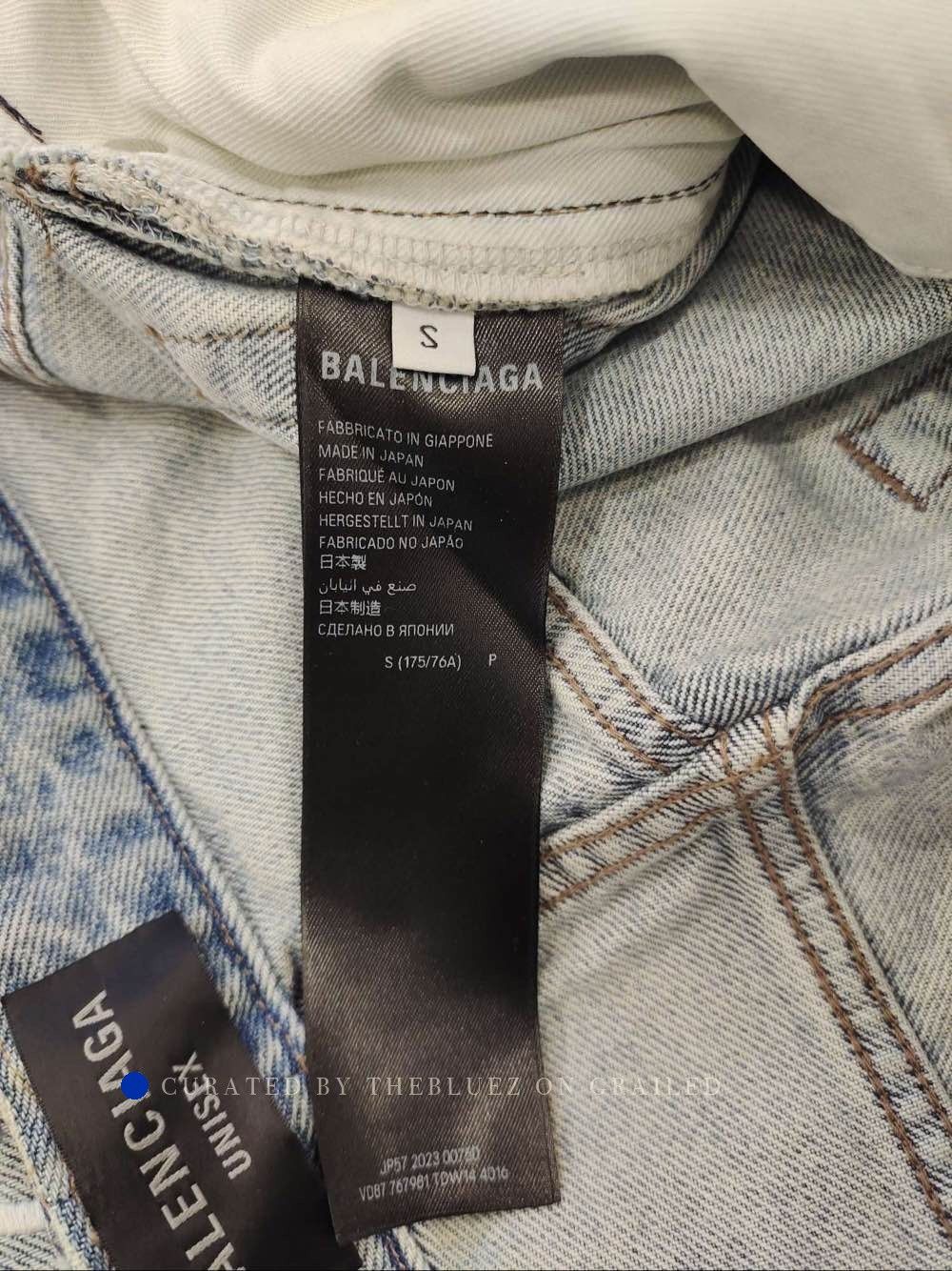 Balenciaga Logo Print Blue Denim Jeans Size US 30 / EU 46 - 4 Thumbnail