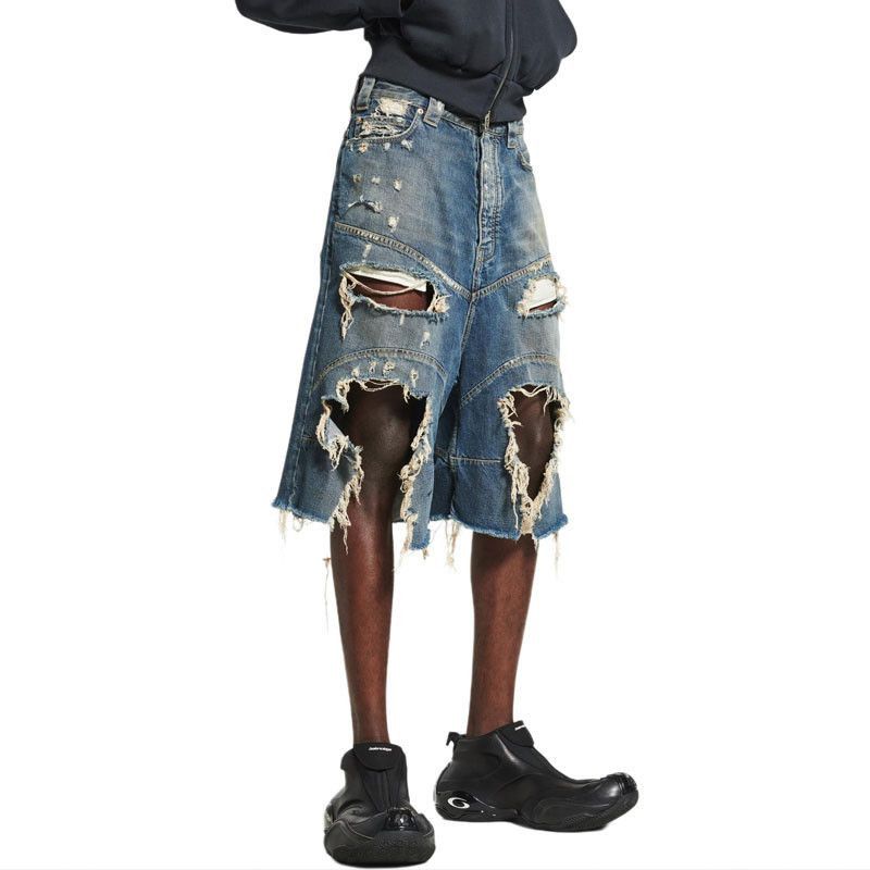 Balenciaga Distressed Blue Denim Shorts Size 30 Size US 30 / EU 46 - 9 Thumbnail