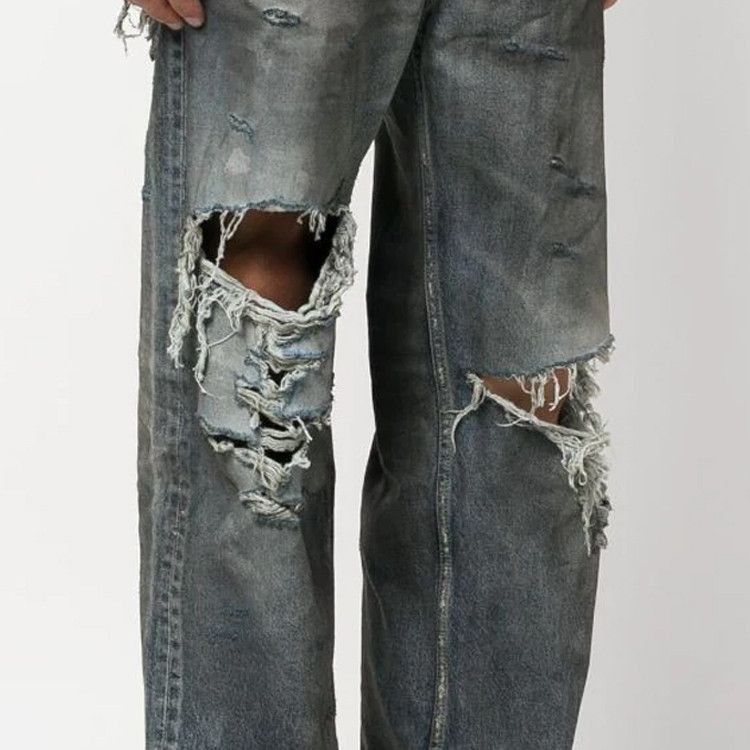 Balenciaga Distressed Blue Denim Jeans in Size 28 Size US 28 / EU 44 - 12 Thumbnail