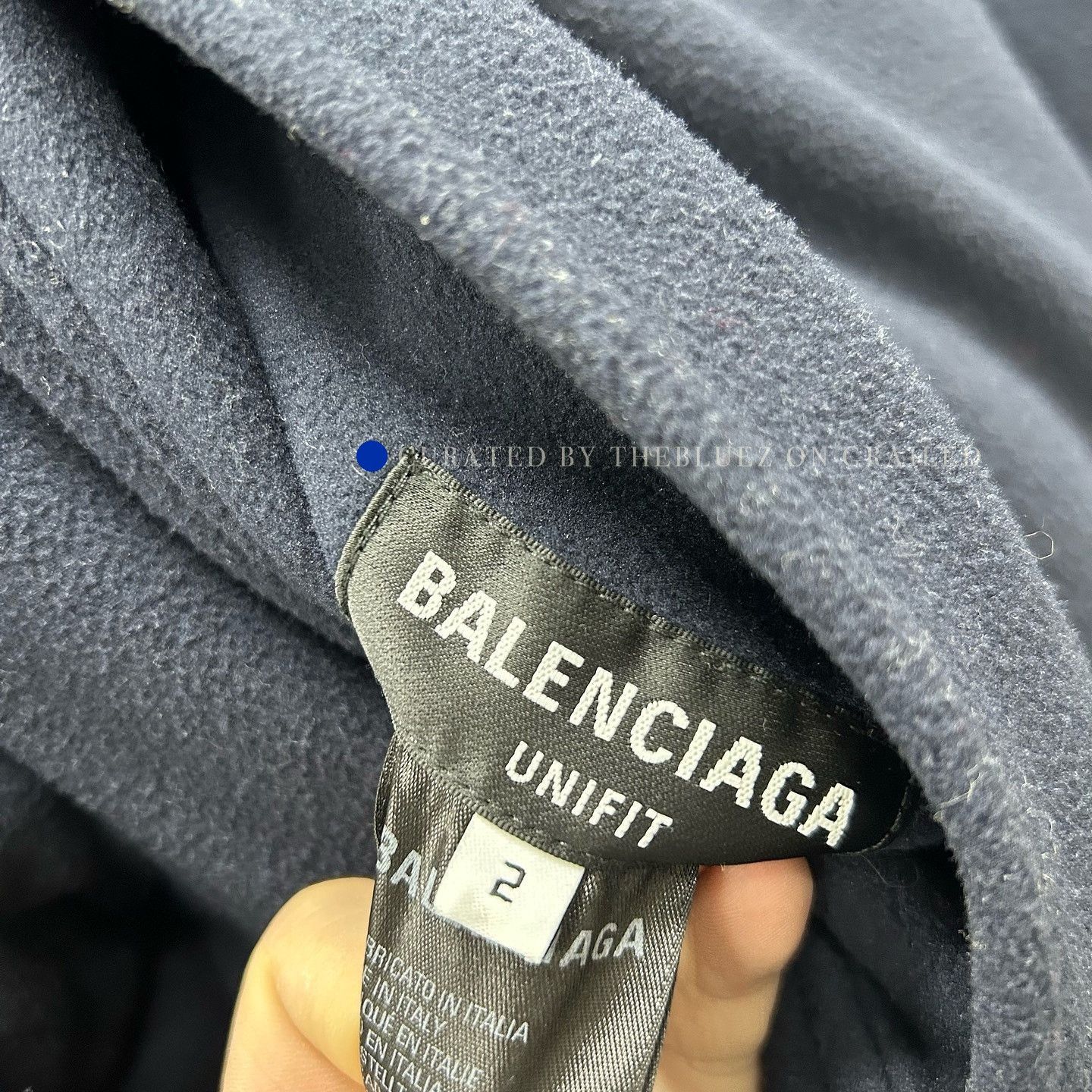 Balenciaga Logo Fleece Jacket in Blue Size US M / EU 48-50 / 2 - 3 Thumbnail
