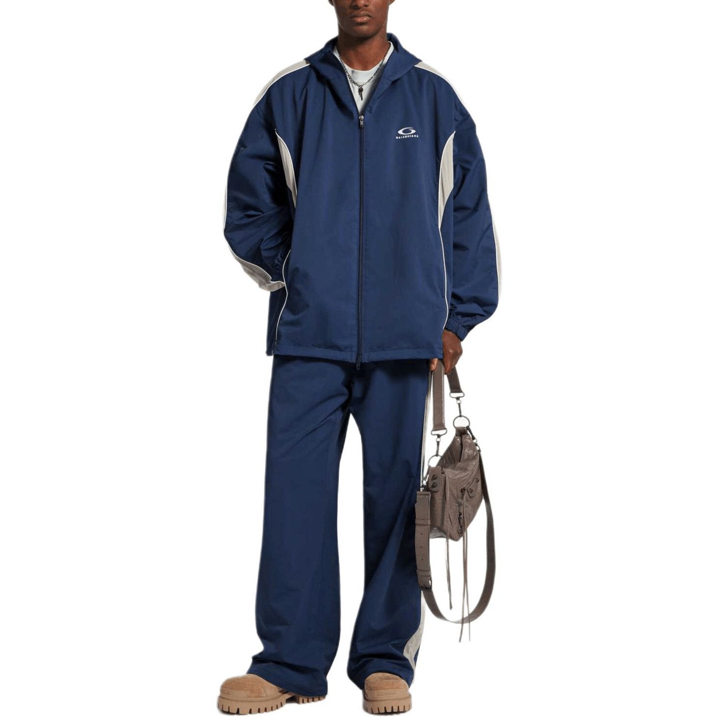 Balenciaga Logo Embroidered Zip Jacket in Blue Size US XS / EU 42 / 0 - 7 Thumbnail