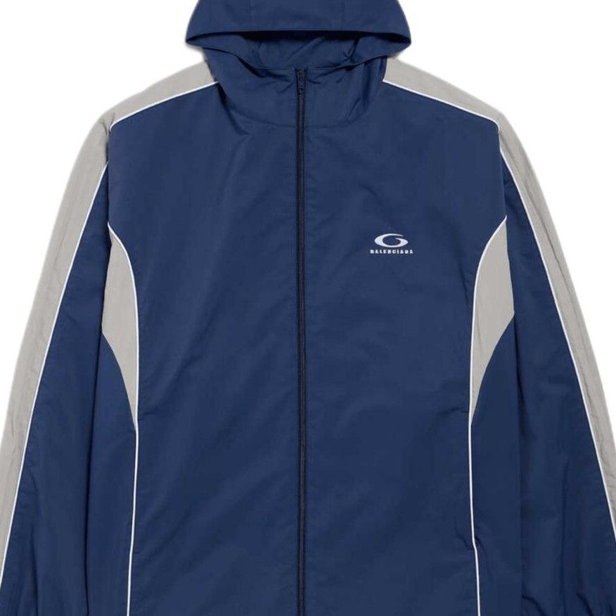 Balenciaga Logo Embroidered Zip Jacket in Blue Size US XS / EU 42 / 0 - 11 Thumbnail