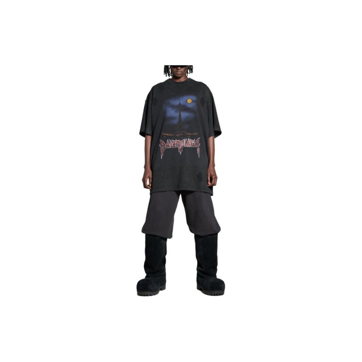 Balenciaga Eiffel Tower Graphic T-Shirt in Black Size US S / EU 44-46 / 1 - 5 Thumbnail