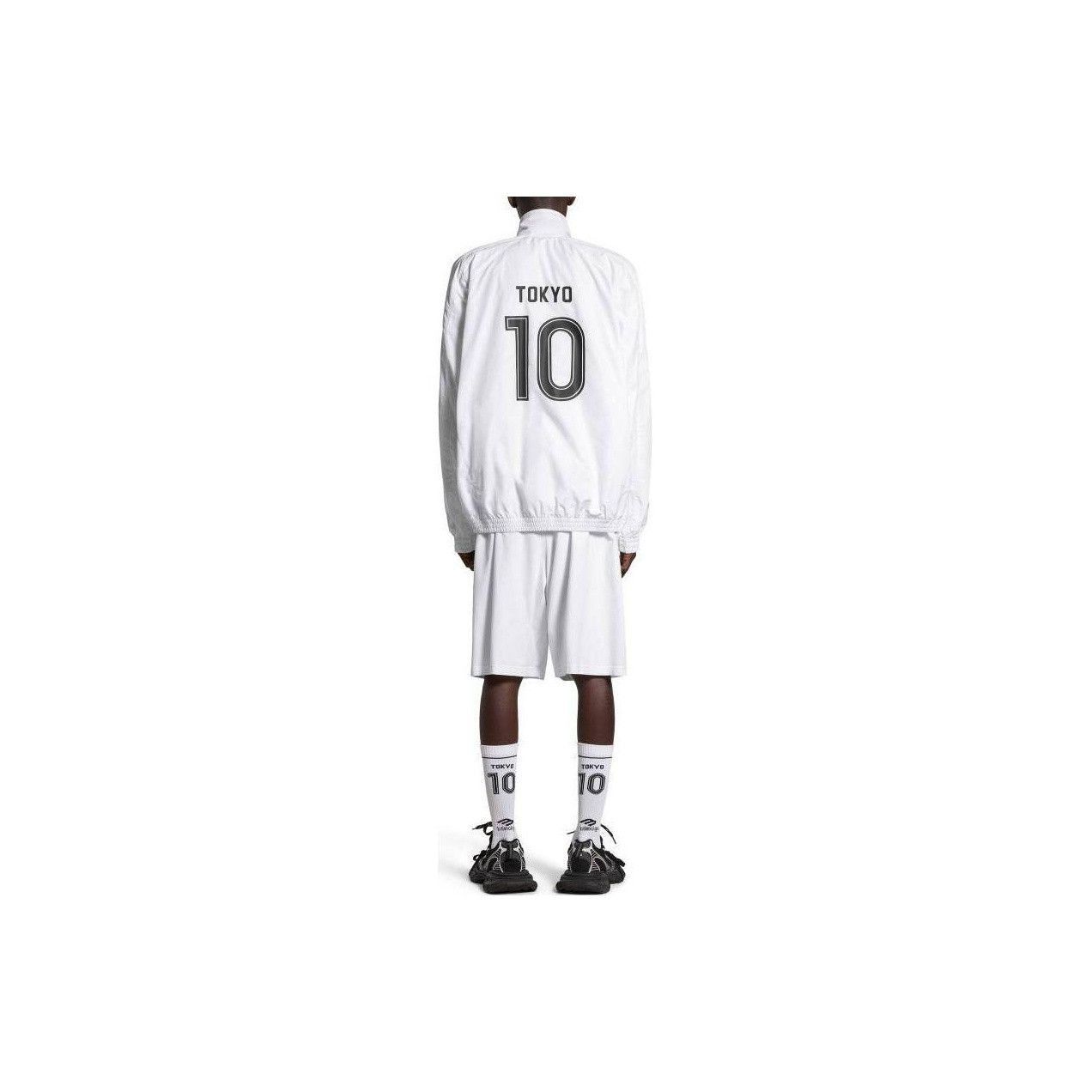 Balenciaga Tokyo Logo Zip Up Jacket in White Size US S / EU 44-46 / 1 - 7 Thumbnail