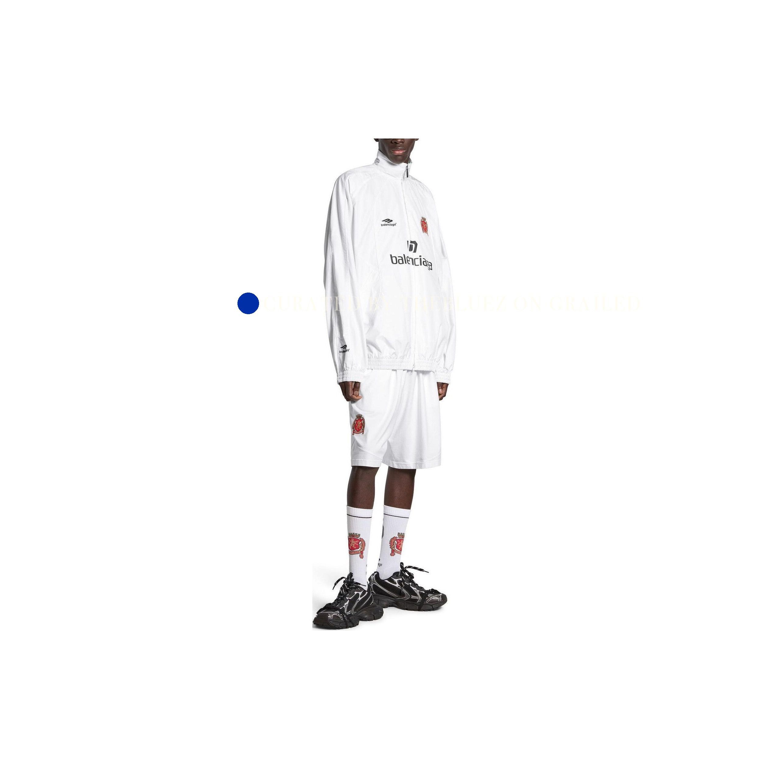 Balenciaga Tokyo Logo Zip Up Jacket in White Size US S / EU 44-46 / 1 - 6 Thumbnail