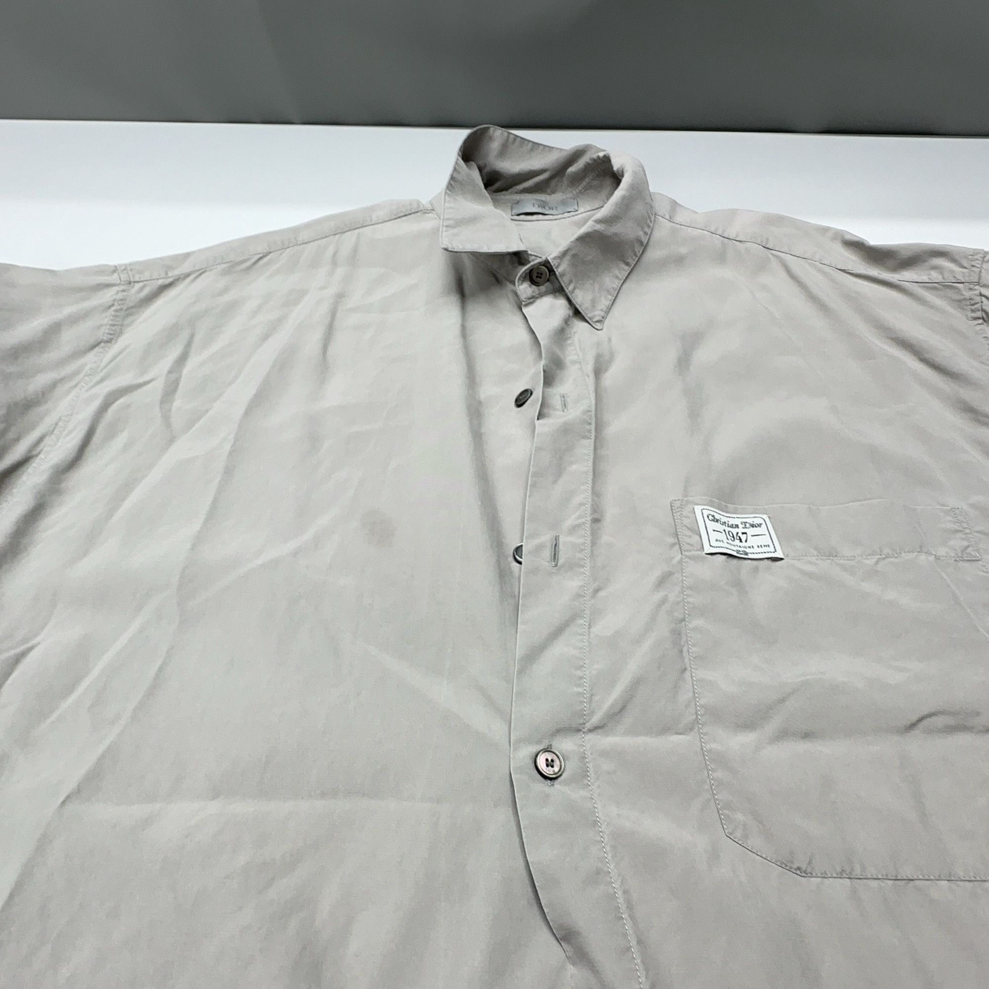 Dior Vintage Gray Logo Patch Short Sleeve Shirt Size US S / EU 44-46 / 1 - 7 Thumbnail