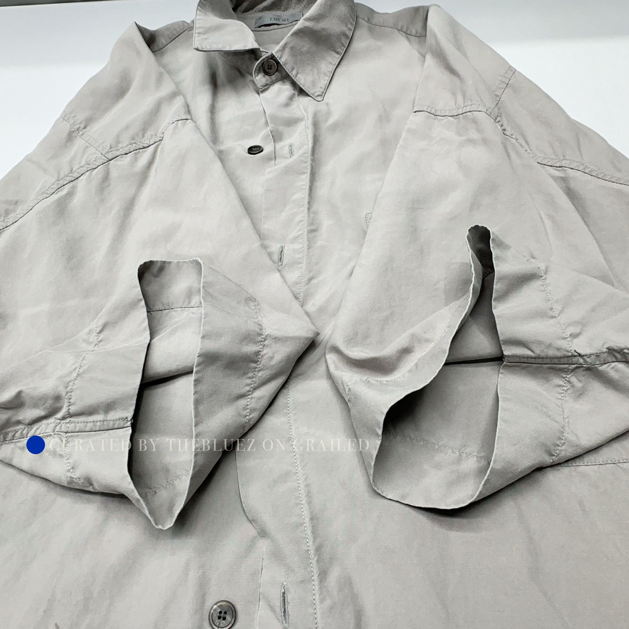 Dior Vintage Gray Logo Patch Short Sleeve Shirt Size US S / EU 44-46 / 1 - 8 Thumbnail