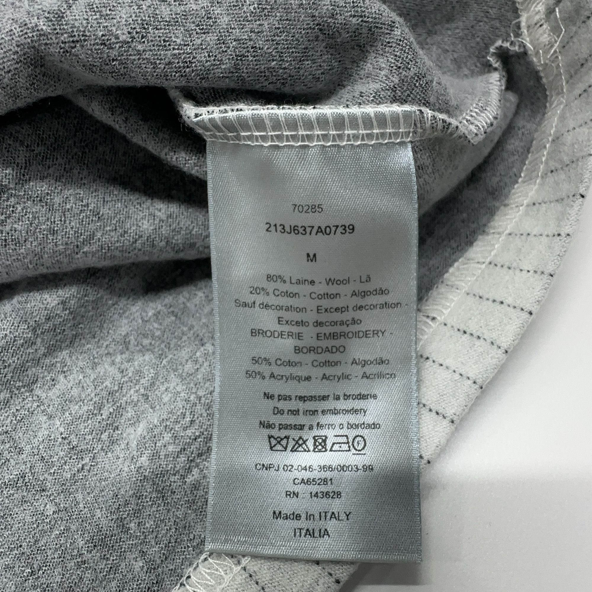 Dior Striped Logo T-Shirt in Gray Size US M / EU 48-50 / 2 - 4 Thumbnail