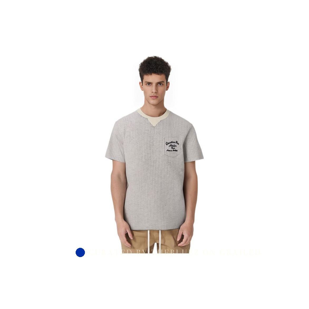 Dior Striped Logo T-Shirt in Gray Size US M / EU 48-50 / 2 - 10 Thumbnail