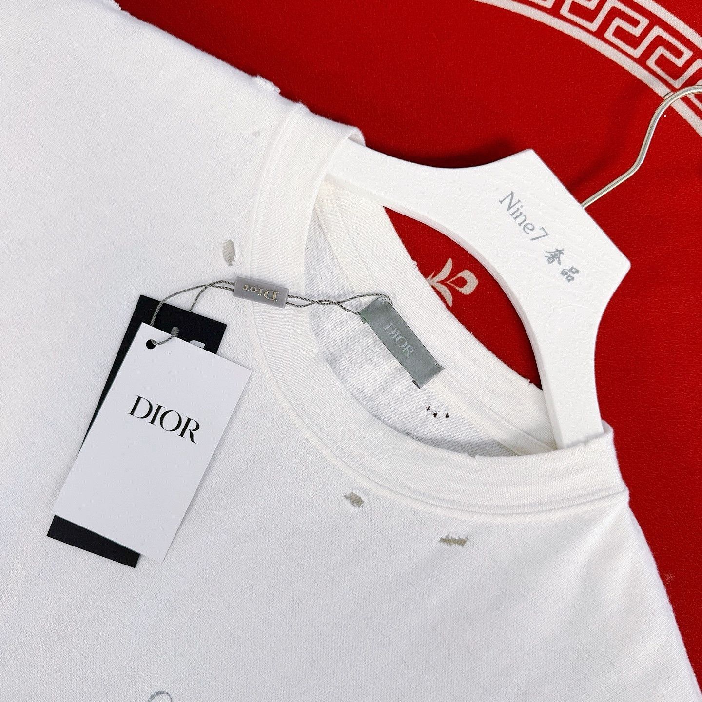 Dior Distressed Logo T-Shirt in White Size US M / EU 48-50 / 2 - 3 Thumbnail