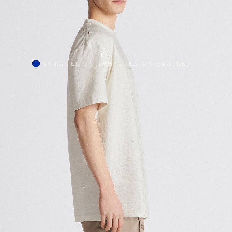 Dior Distressed Logo T-Shirt in White Size US M / EU 48-50 / 2 - 7 Thumbnail