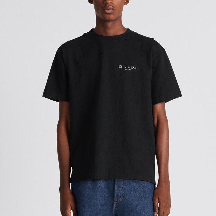 Dior Distressed Black T-Shirt in Size S Size US S / EU 44-46 / 1 - 6 Thumbnail