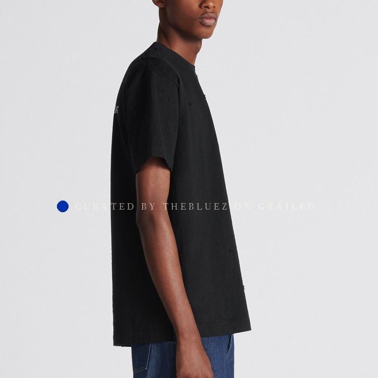 Dior Distressed Black T-Shirt in Size S Size US S / EU 44-46 / 1 - 8 Thumbnail