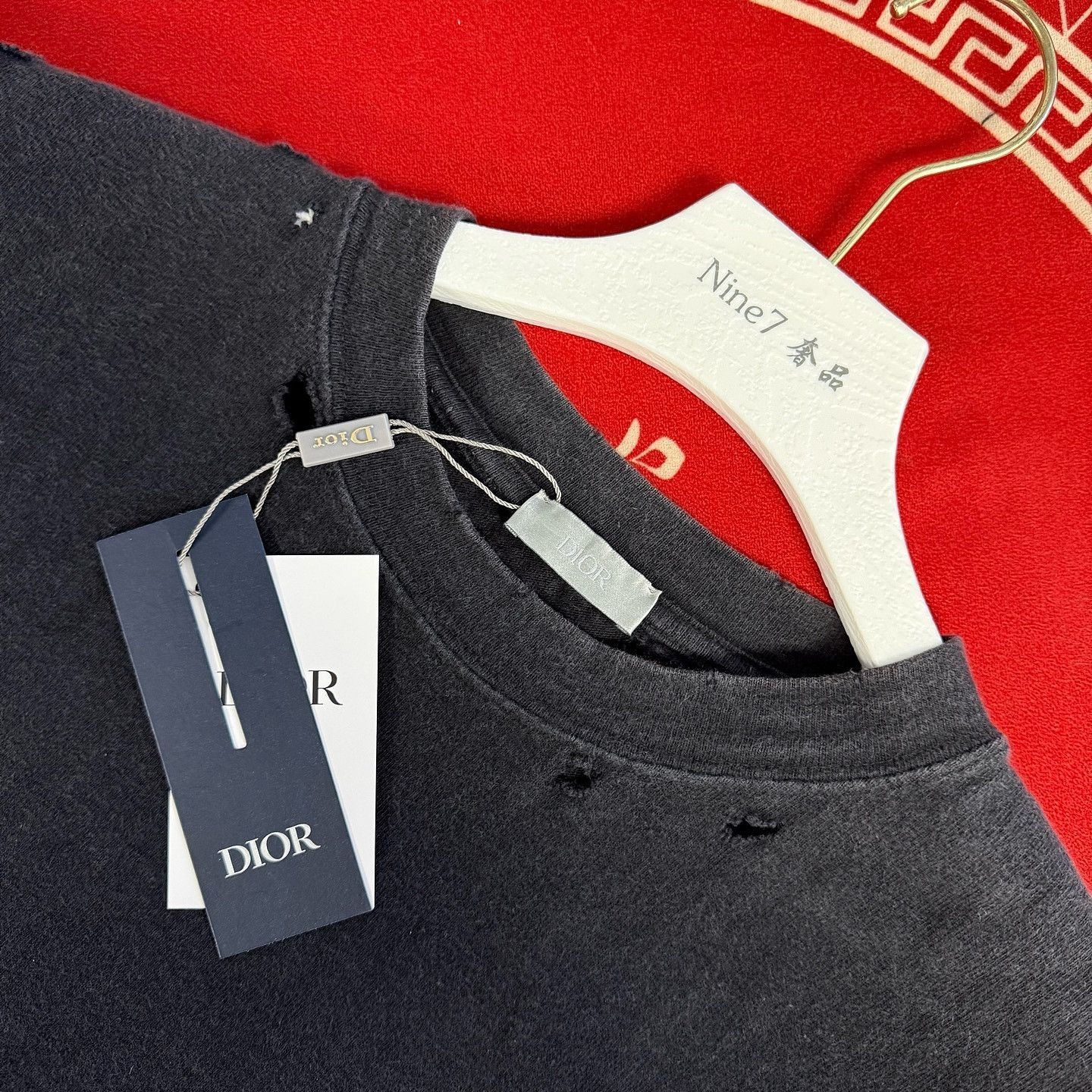 Dior Distressed Black T-Shirt in Size S Size US S / EU 44-46 / 1 - 3 Thumbnail