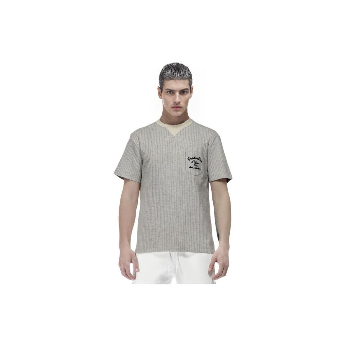 Dior Stylish Gray Pocket T-Shirt in Size S Size US S / EU 44-46 / 1 - 13 Thumbnail