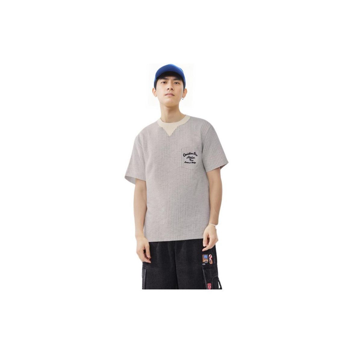 Dior Stylish Gray Pocket T-Shirt in Size S Size US S / EU 44-46 / 1 - 12 Thumbnail