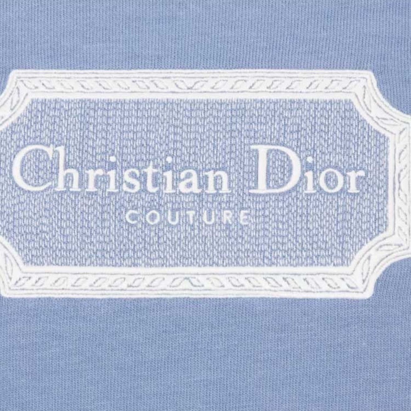 Dior Logo Embroidered T-Shirt in Blue Size US XL / EU 56 / 4 - 5 Thumbnail
